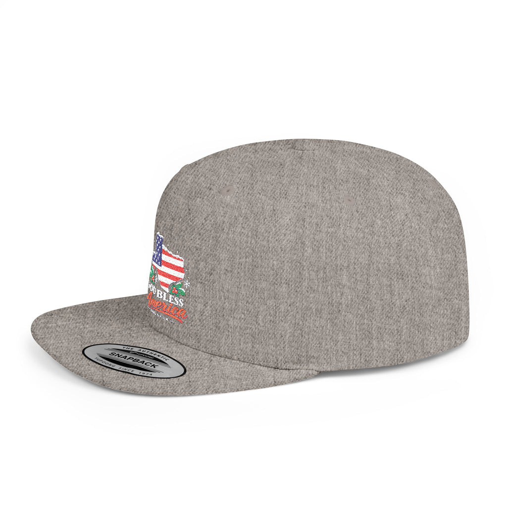 America Flag Snapback Christmas Hat — Patriotic Flat-Bill Cap