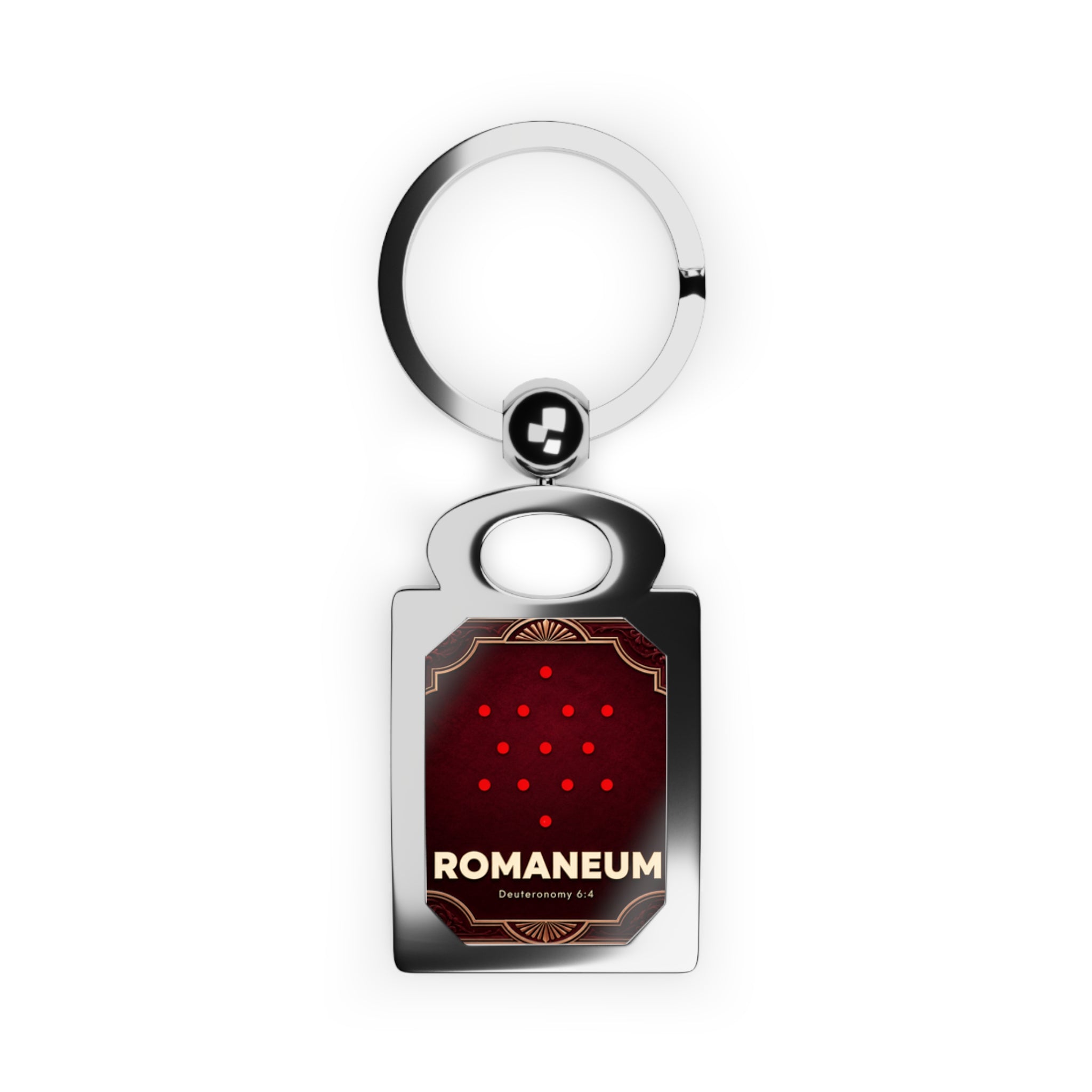 Romaneum Red Art Deco Rectangle Keyring