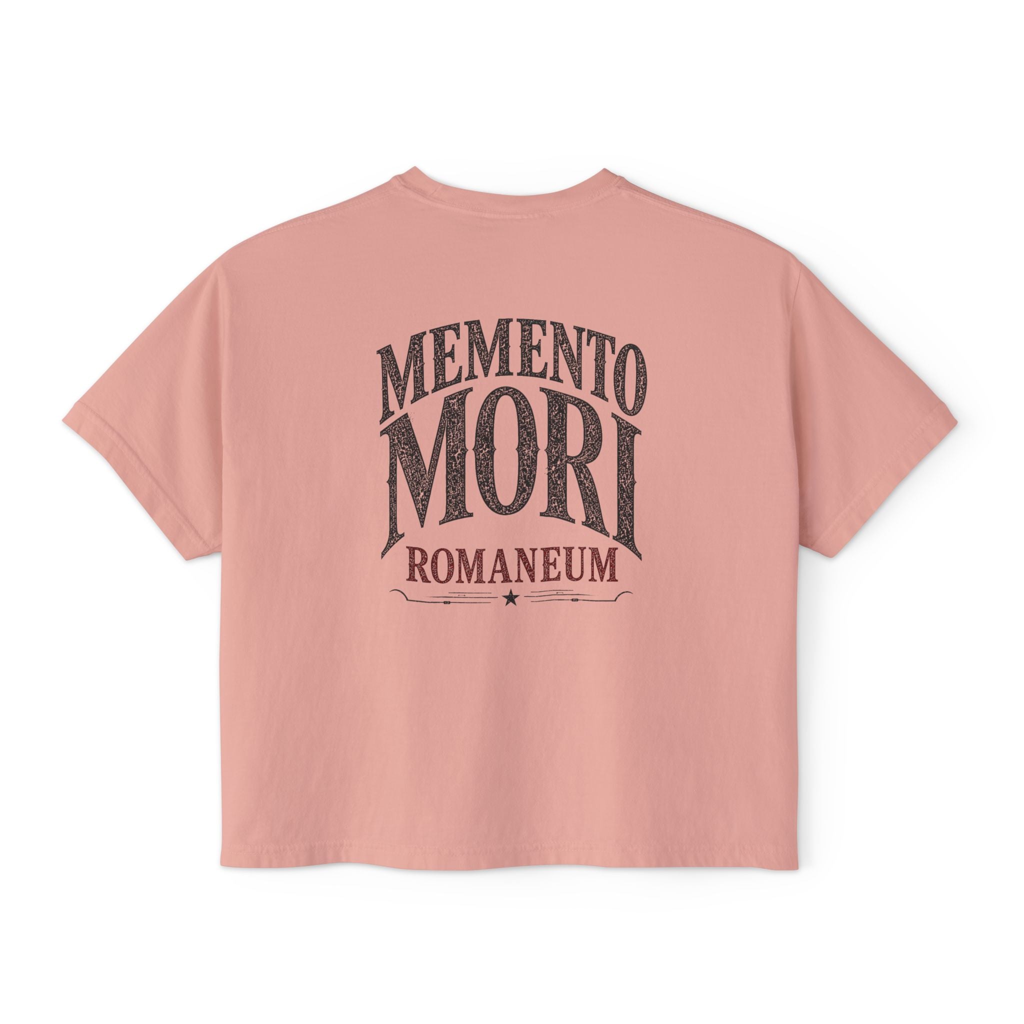 Memento Mori Boxy Tee — Vintage Skull Romaneum Graphic Shirt