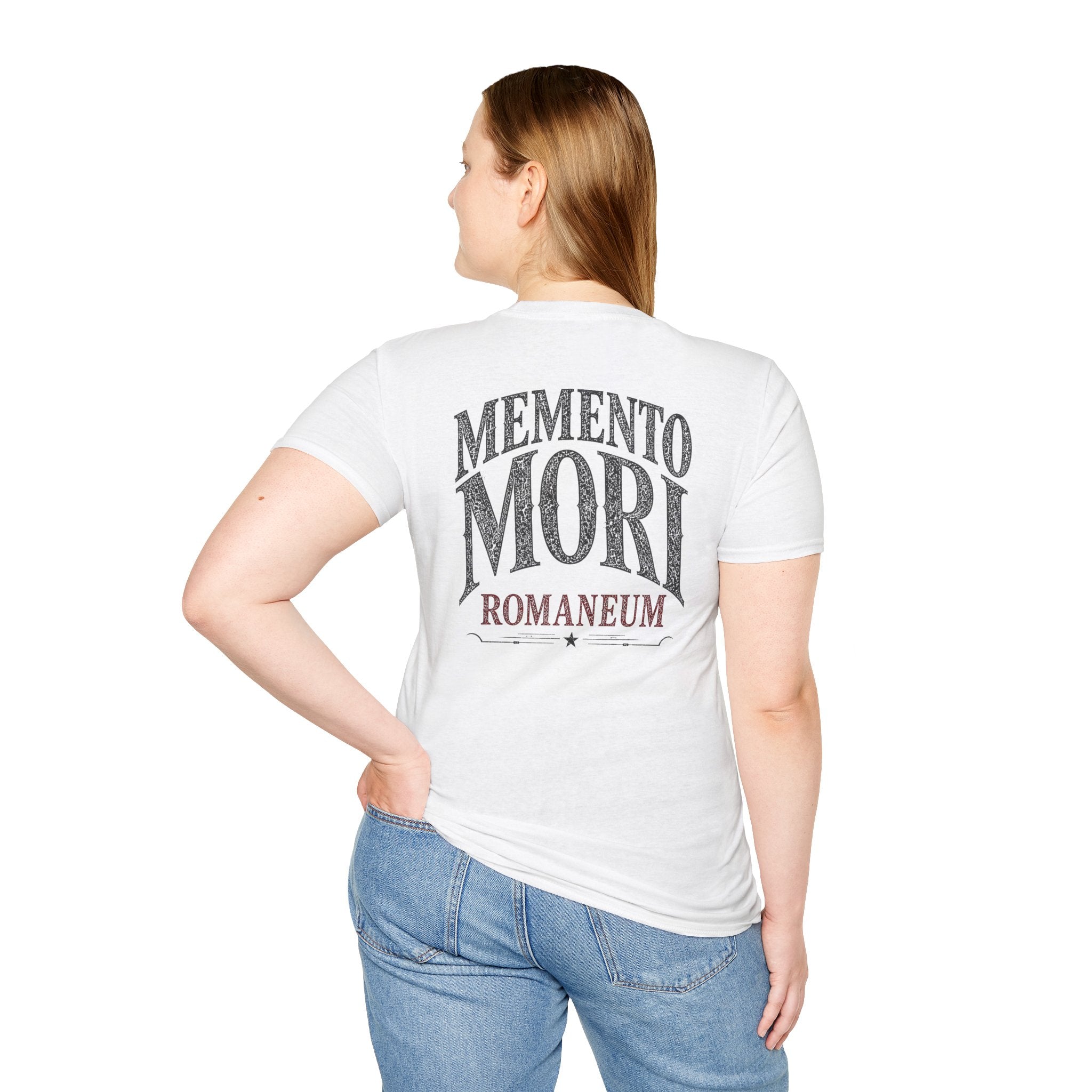 Memento Mori Skull T-Shirt — Gothic Reminder Tee with Romaneum Skull Design