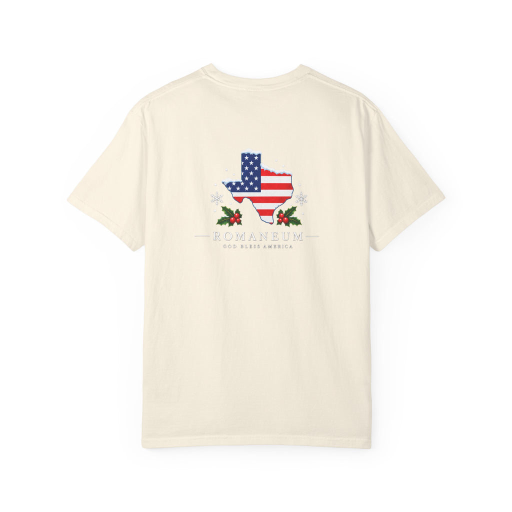 God Bless America Christmas Texas Flag T-Shirt