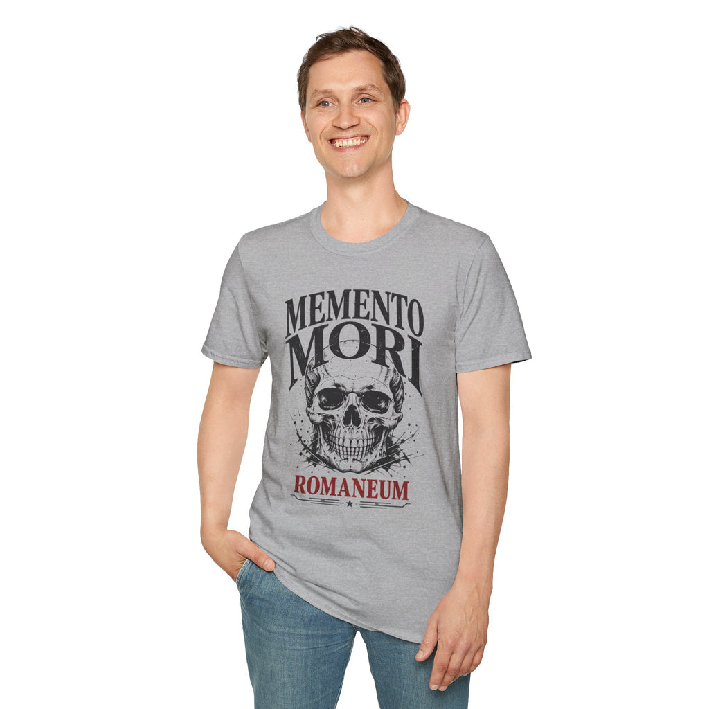 Memento Mori Skull T-Shirt — Gothic Reminder Tee with Romaneum Skull Design