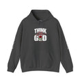 Think Like God Hoodie — Graphic Religious Pullover with Romaneum Sleeve Print