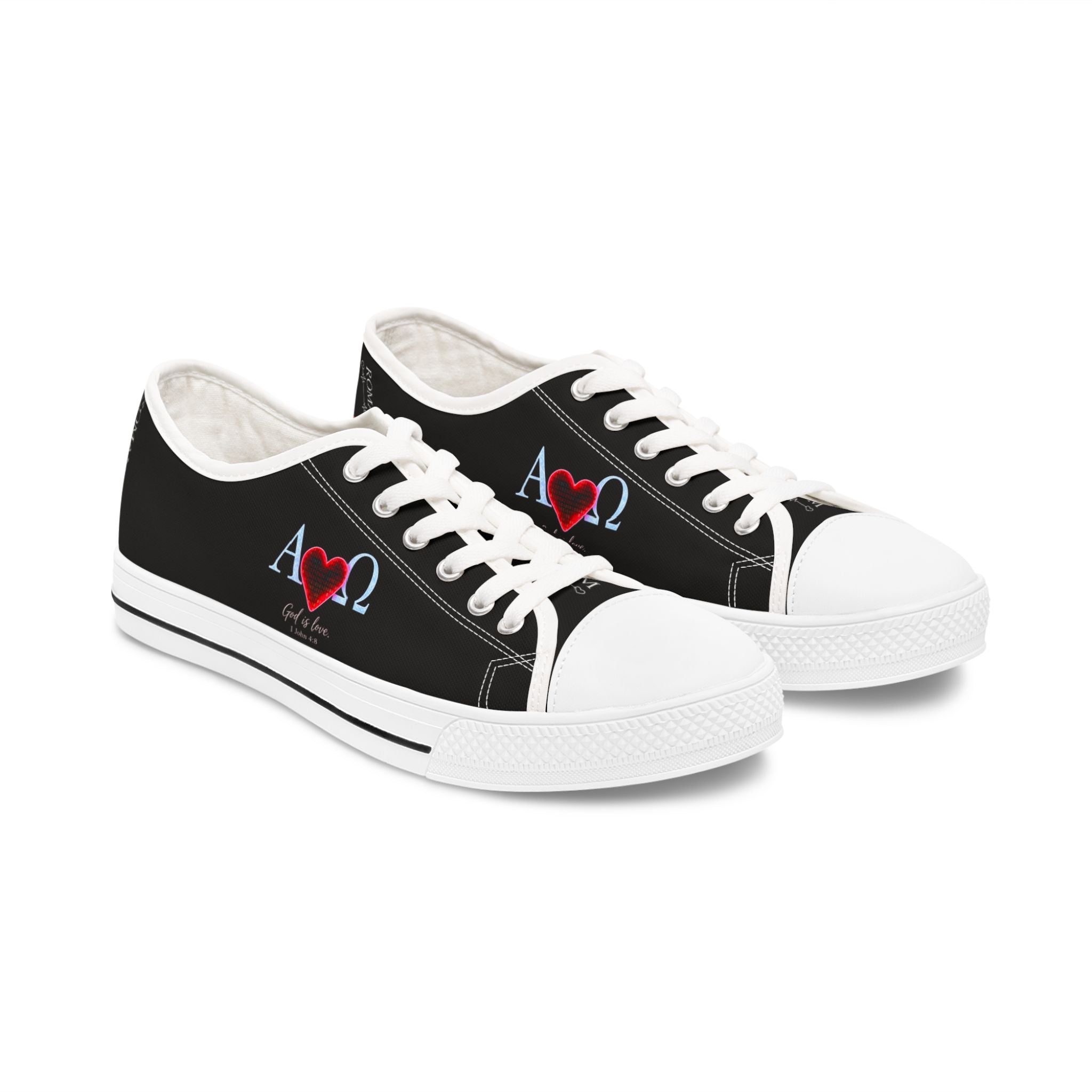 Alpha Omega Heart Sneakers | Christian Faith Low Top Shoes