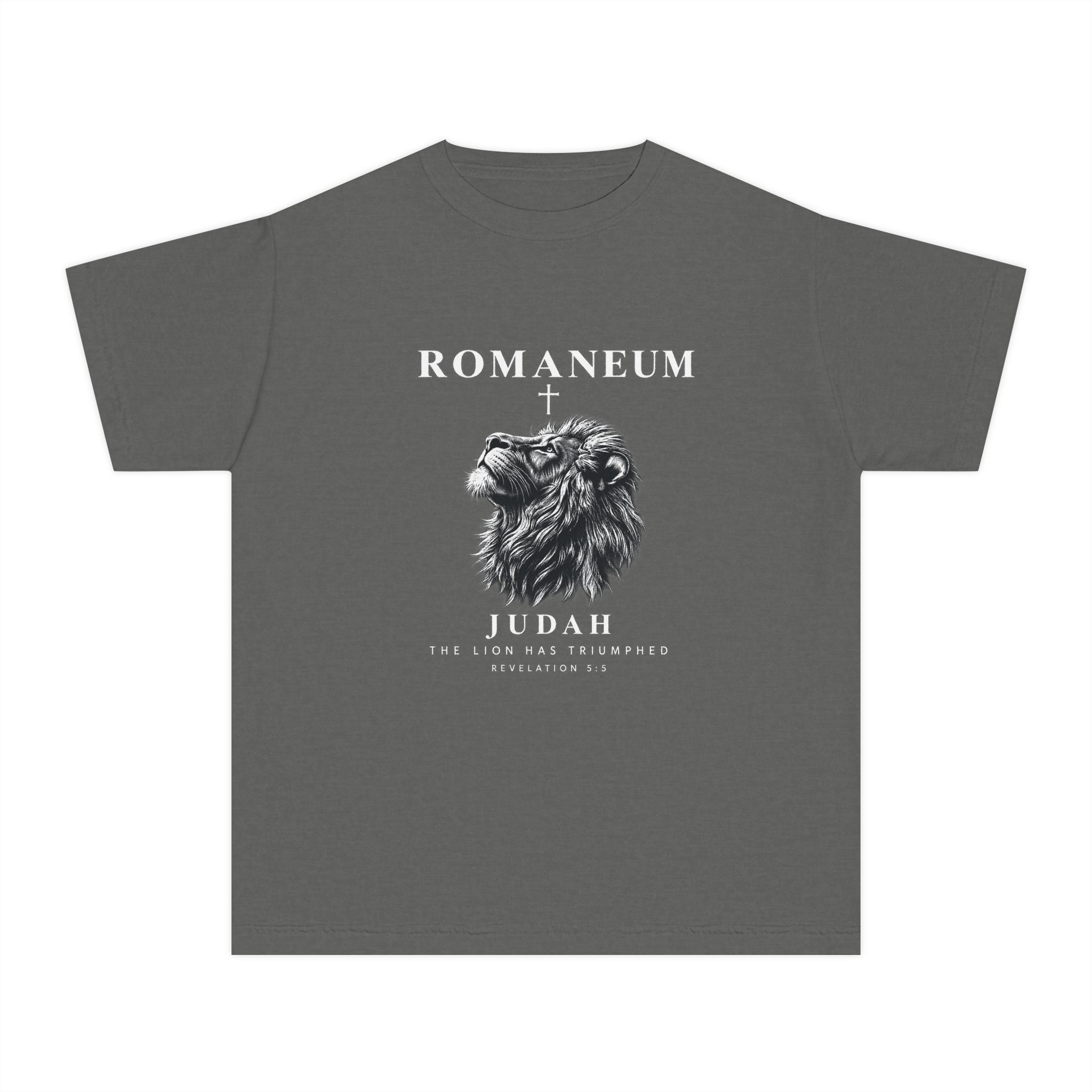 Youth Tee — "Romaneum Judah" Lion Graphic Shirt