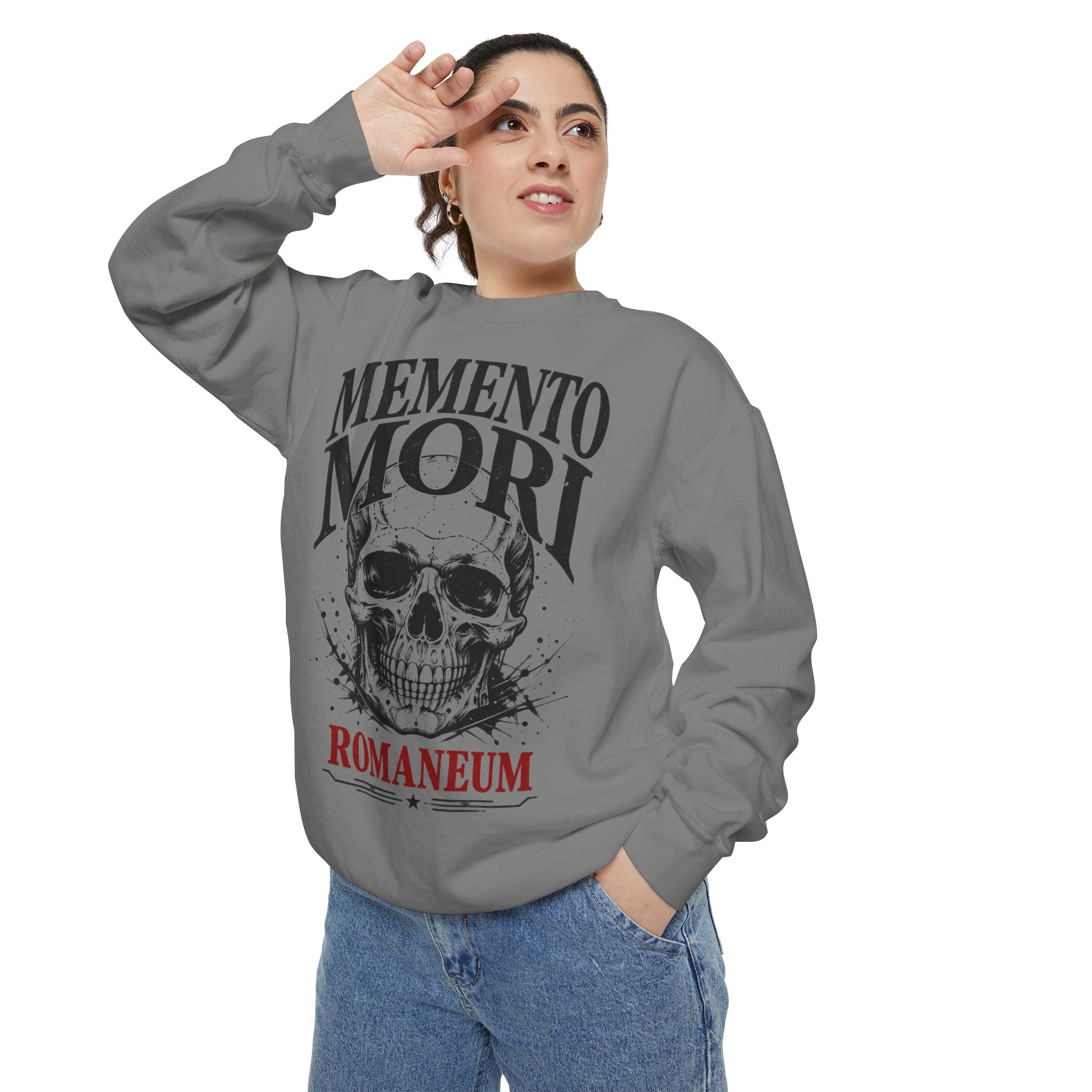 Memento Mori Sweatshirt — Gothic Skull Romaneum Crewneck