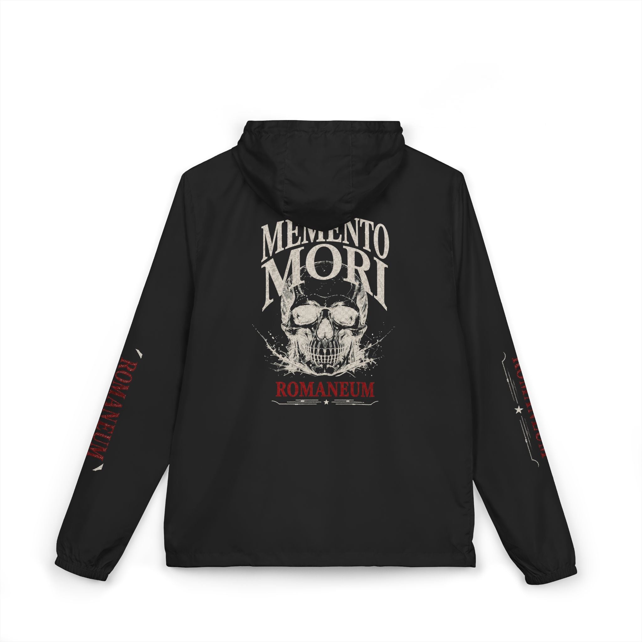 Memento Mori Skull Windbreaker Jacket — Romanum Gothic Hooded Windbreaker