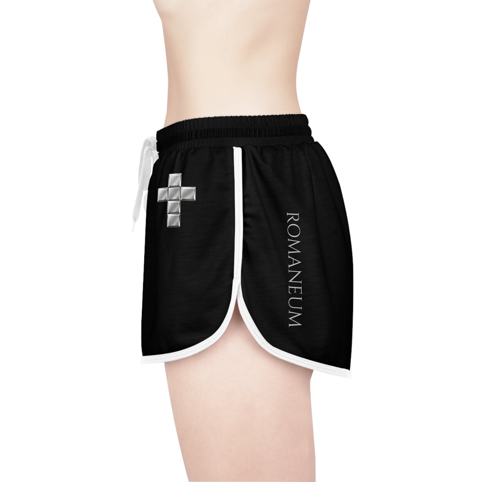 Romaneum Black Relaxed Shorts — Women's Athletic Lounge Shorts