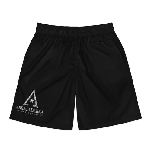 Abracadabra Hollywood Men's Jogger Shorts — Black Logo Athletic Shorts