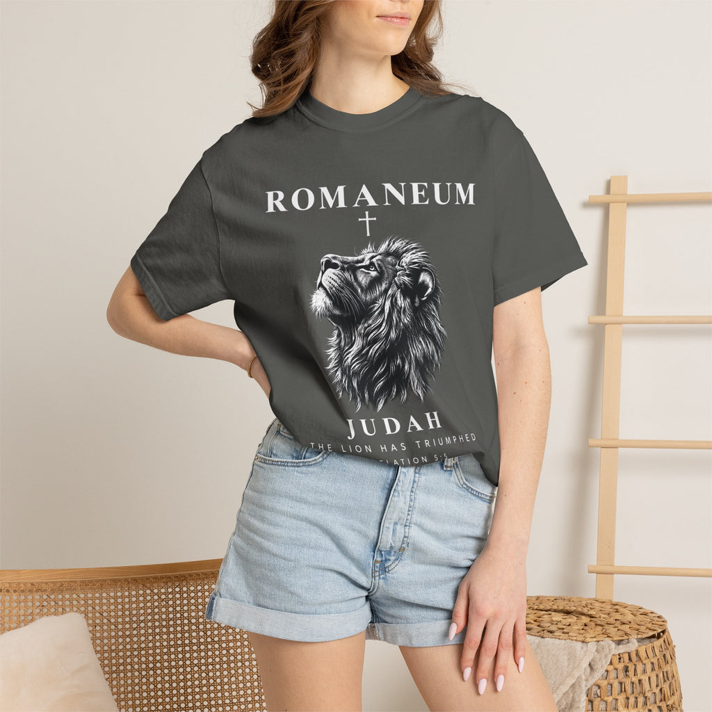 Romaneum Judah Lion T-Shirt — "The Lion Has Triumphed" Christian Tee