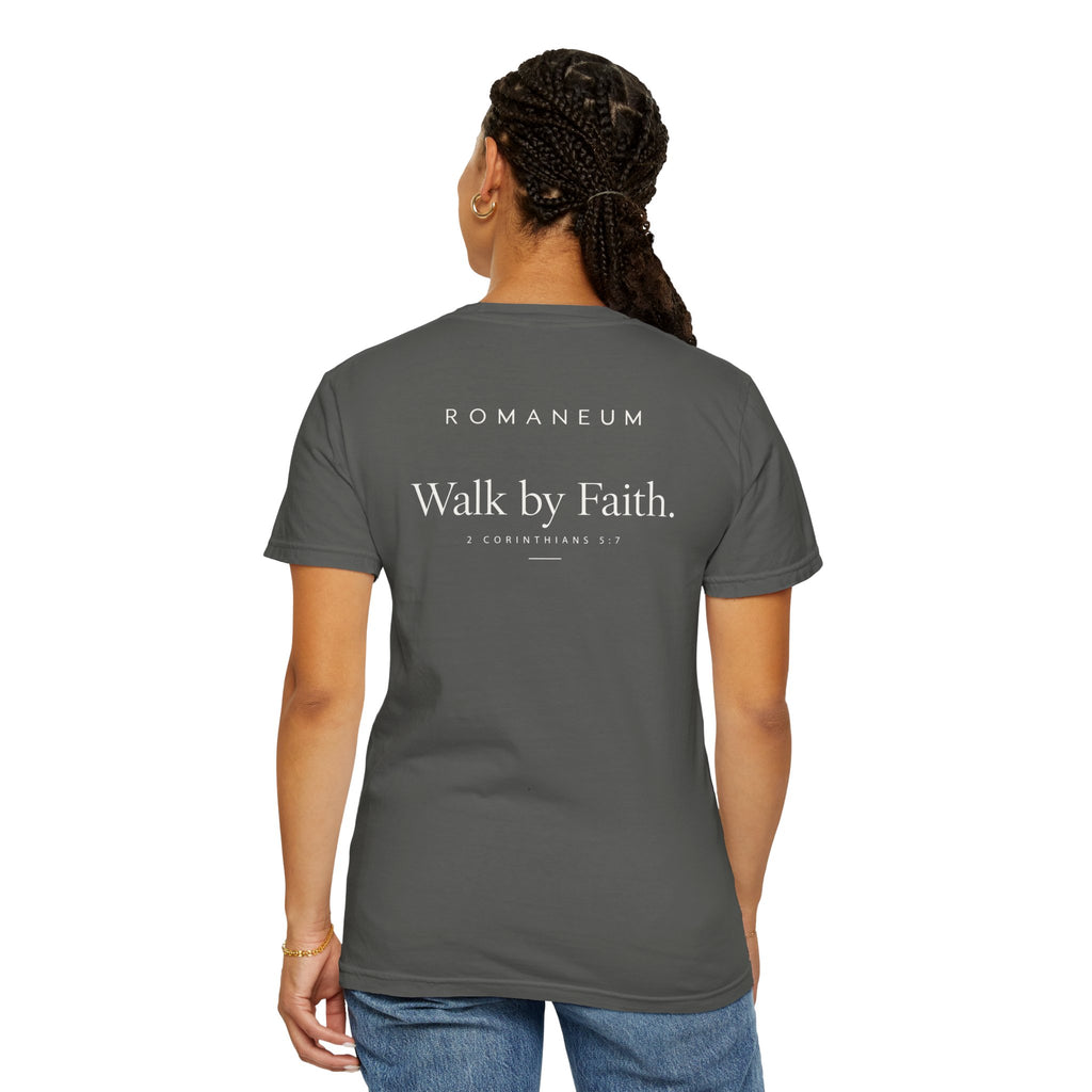 Walk by Faith T-Shirt — Romanum Inspirational Faith Tee