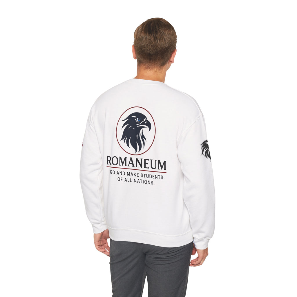 Romaneum eagle crest Crewneck sweatshirt | Romaneum logo, American flag sleeve