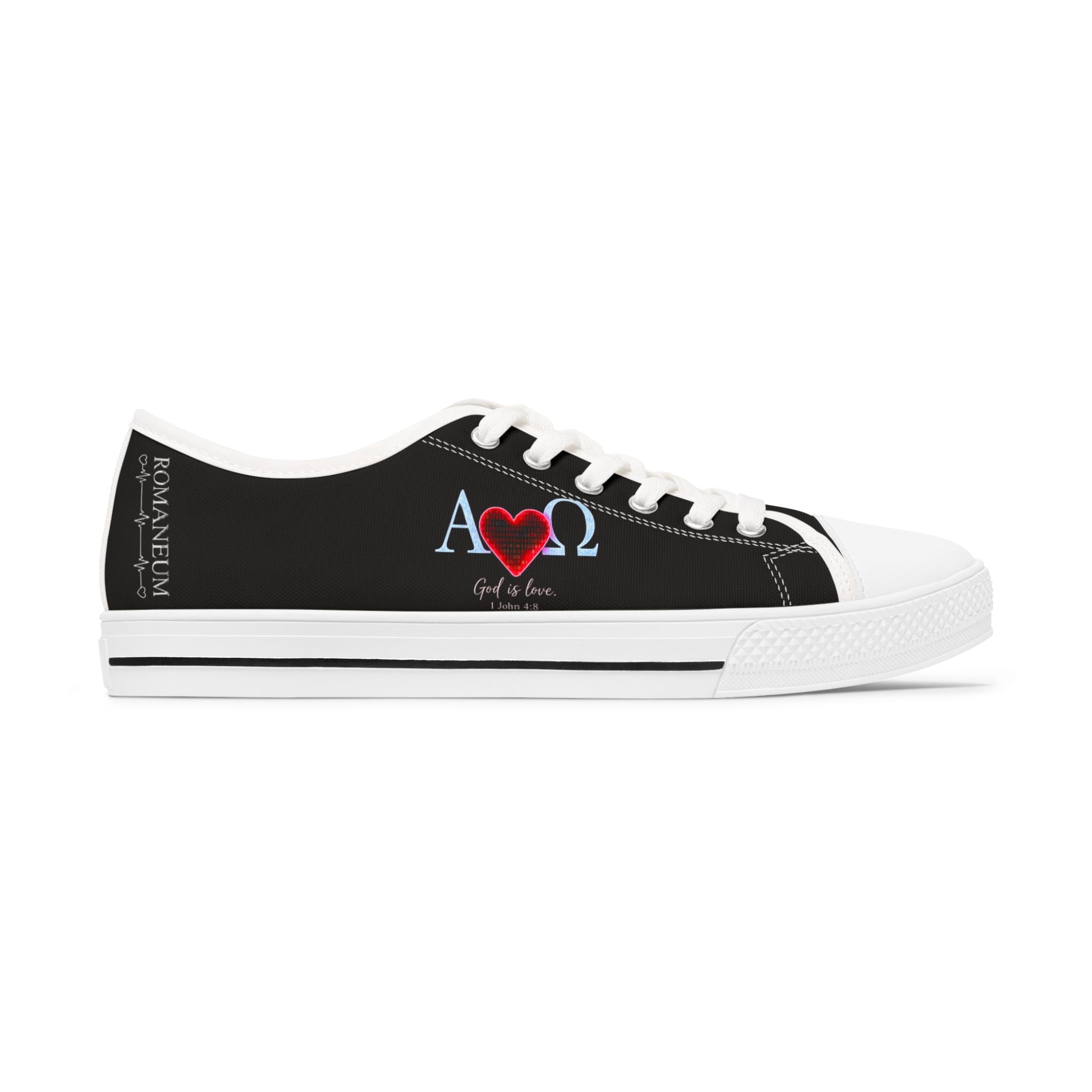 Alpha Omega Heart Sneakers | Christian Faith Low Top Shoes