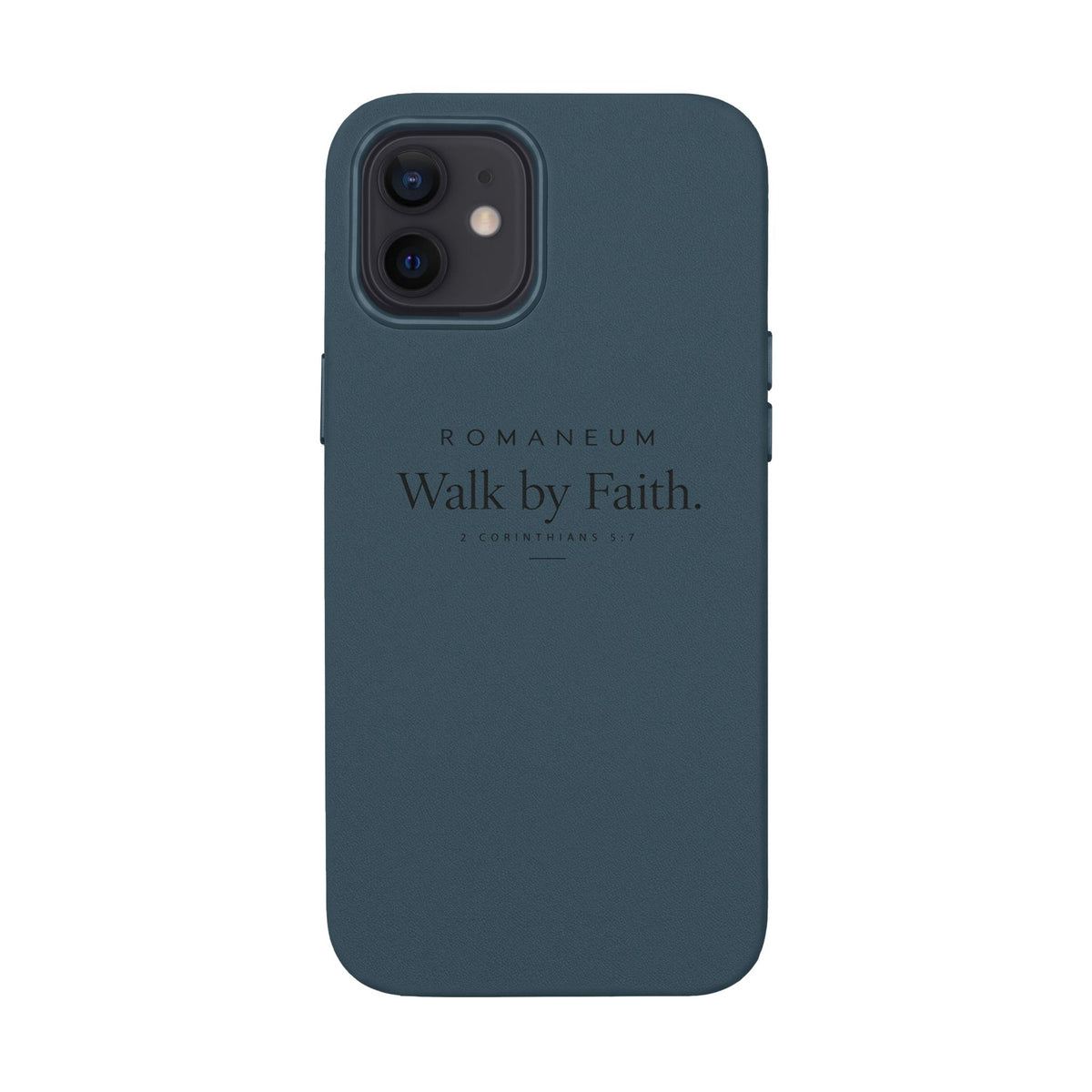 Engraved PU Leather Phone Case — ‘Walk by Faith’