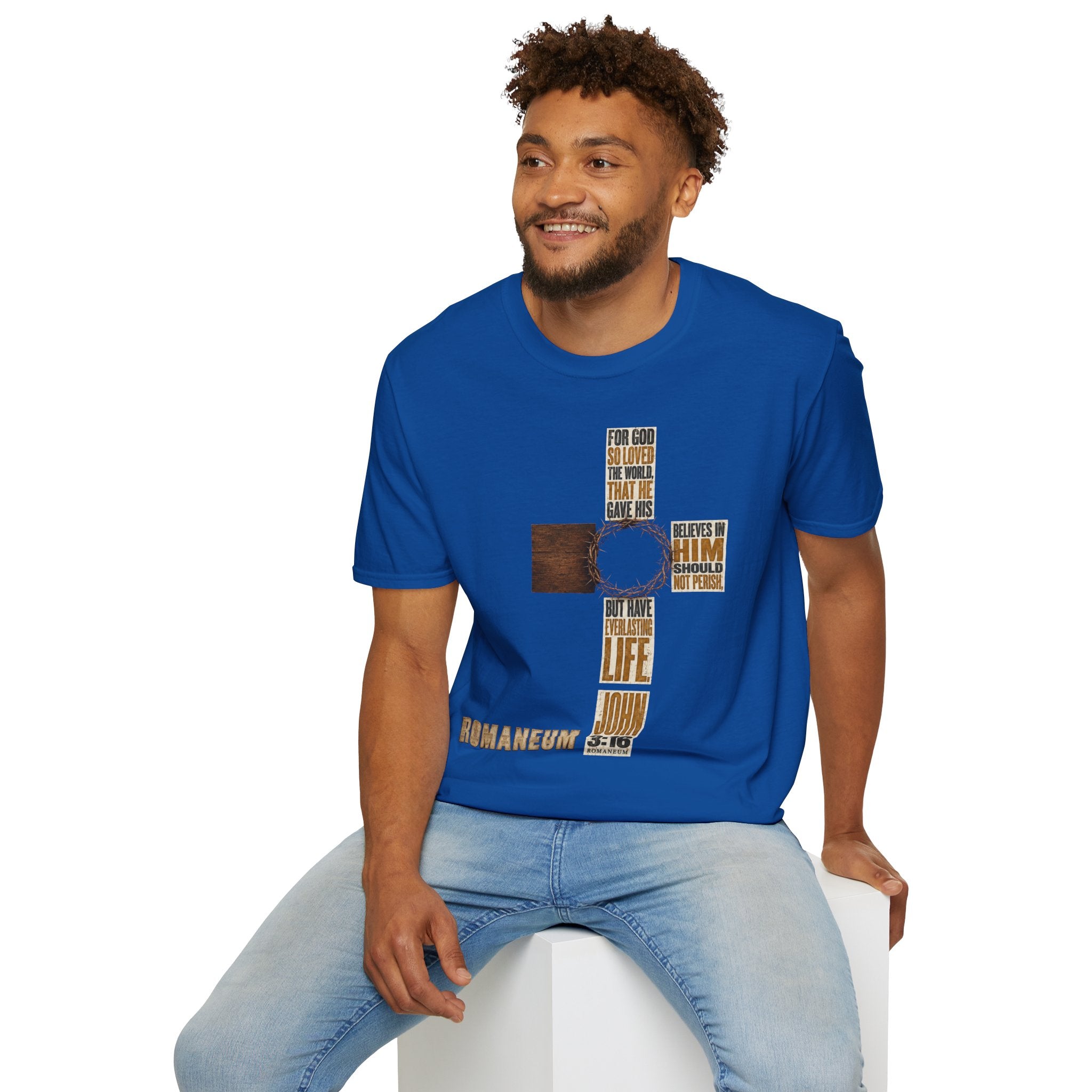 John 3:16 Cross T-Shirt — Faith Tee (For God So Loved)