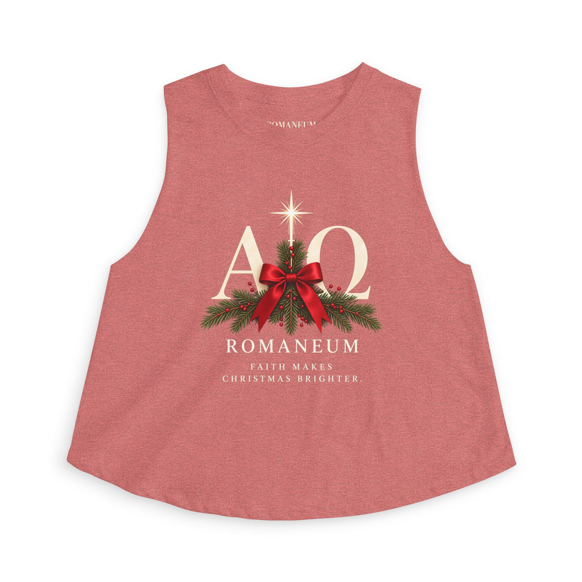 Christmas Crop Top – "AΩ Romaneum" Holiday Graphic Tank