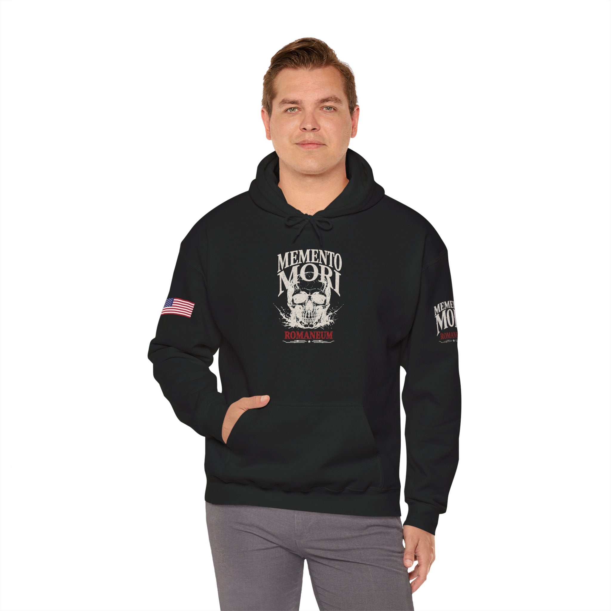 Memento Mori Hoodie — Romaneum Skull Graphic Pullover