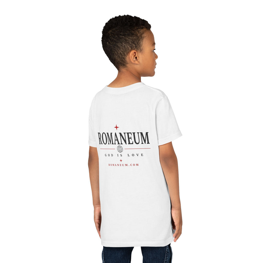 Youth Tee — ROMANEUM “AMOR / ROMA” God Is Love Graphic
