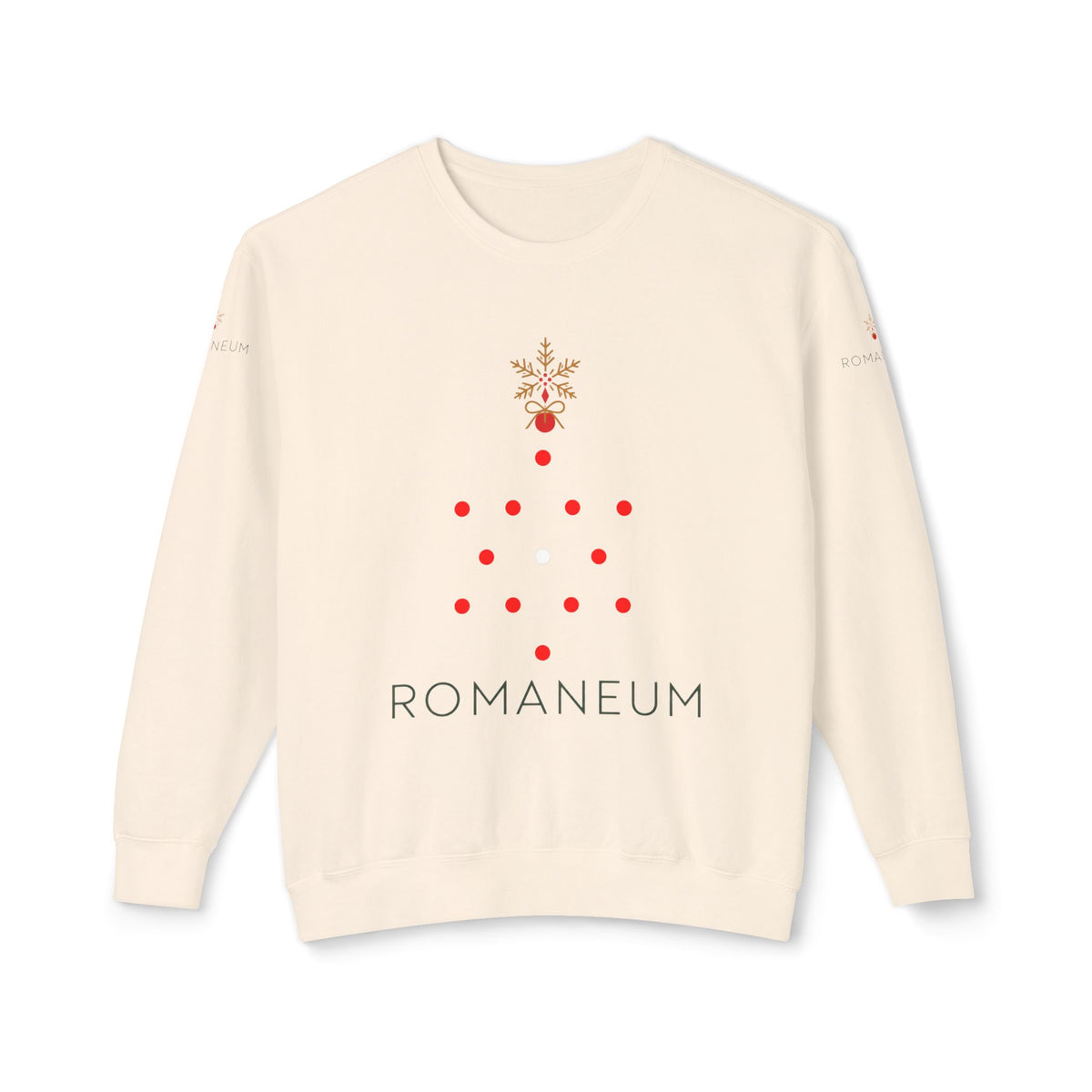 Crewneck Sweatshirt — Minimal Holiday Tree "Romaneum" Design