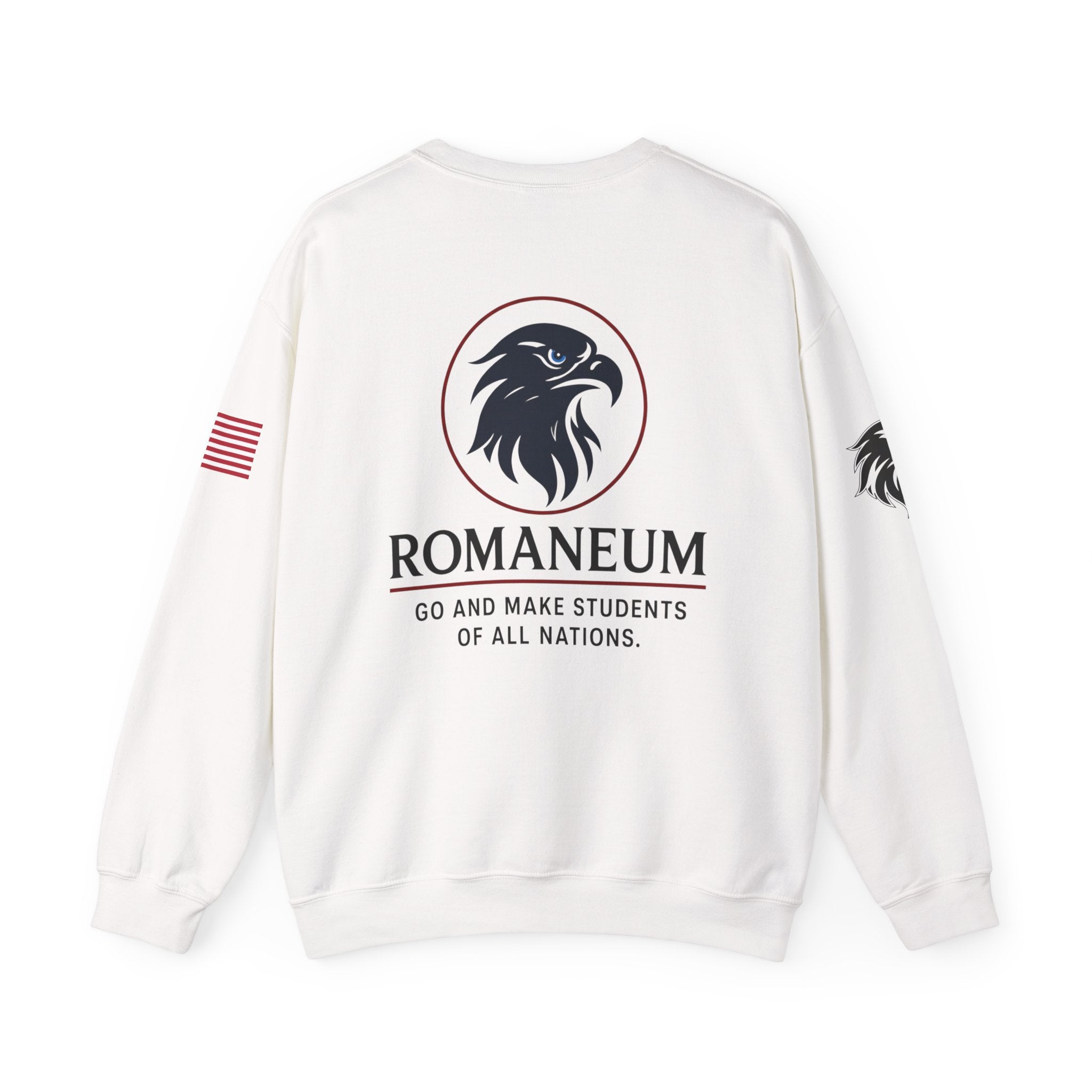 Romaneum eagle crest Crewneck sweatshirt | Romaneum logo, American flag sleeve