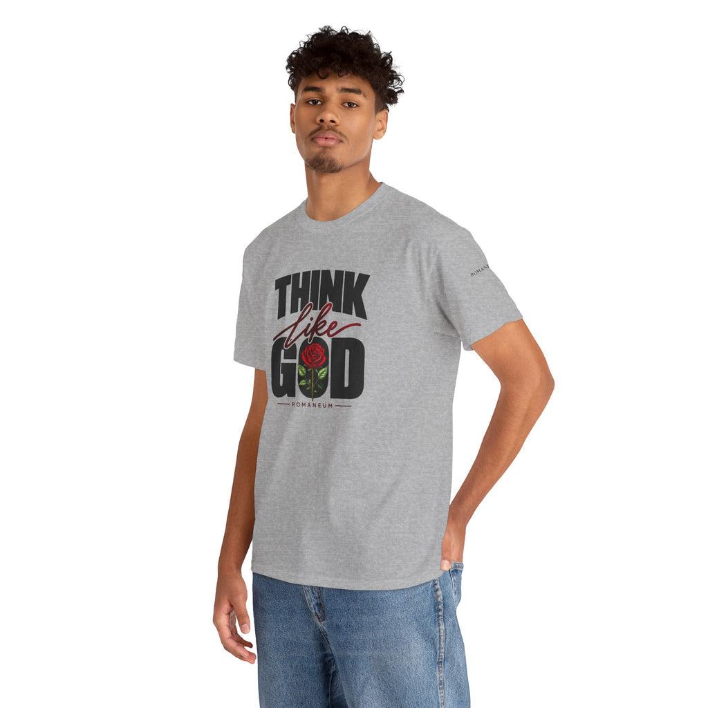 Men's Think Like God T-Shirt  Graphic Tee Rose