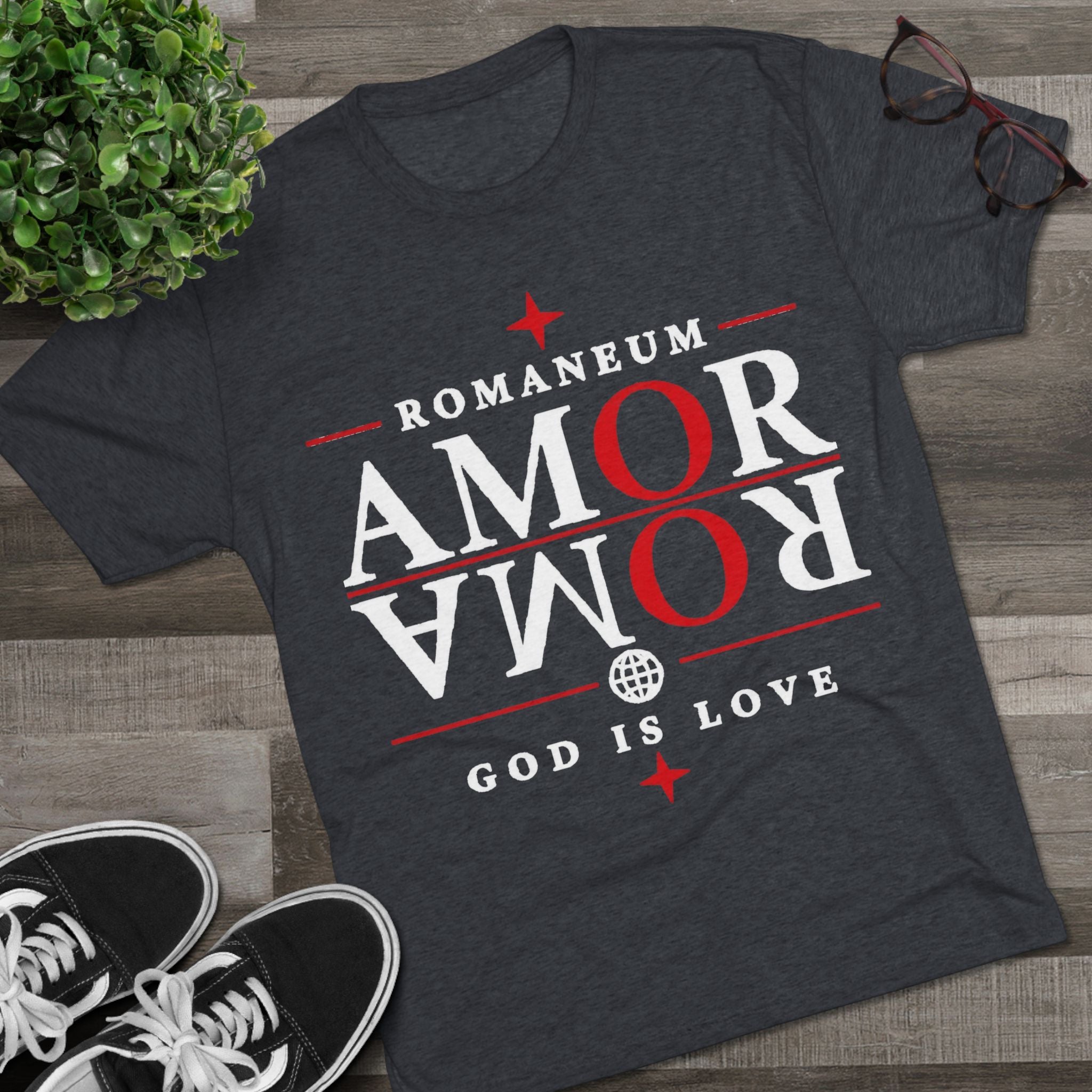 Romaneum "Amor Roma" Crew Tee – God Is Love Christian T-Shirt