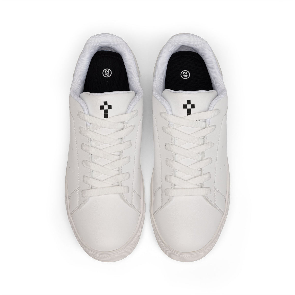 Think Like God Men's Low-Top Leather Sneakers — Classic White Casual Trainers