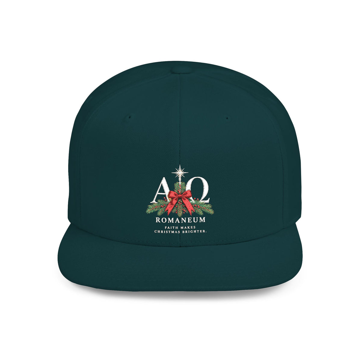 Snapback Hat — Christmas Romaneum Crest Flat Bill Cap