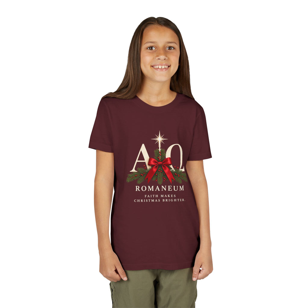 Youth Tee — Romaneum Alpha Omega Christmas Design
