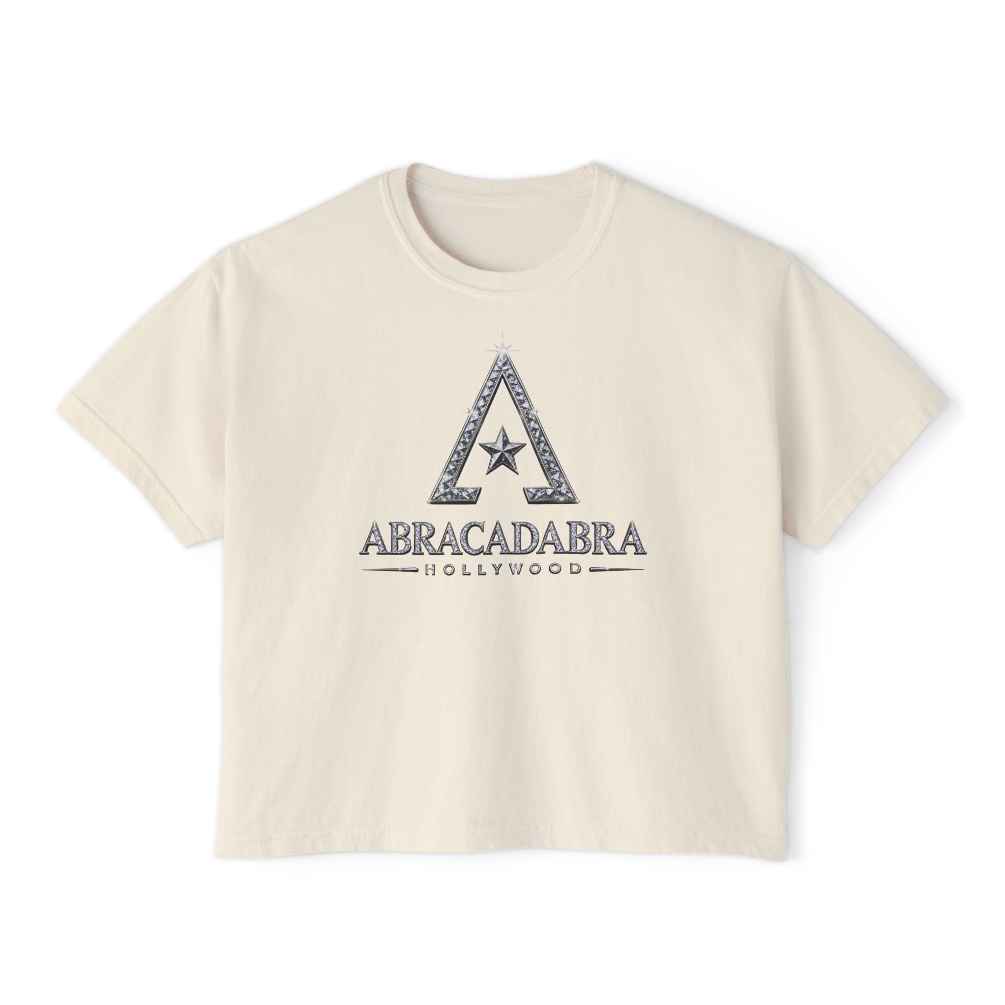Abracadabra Hollywood Boxy Tee — Vintage Magic Star Graphic