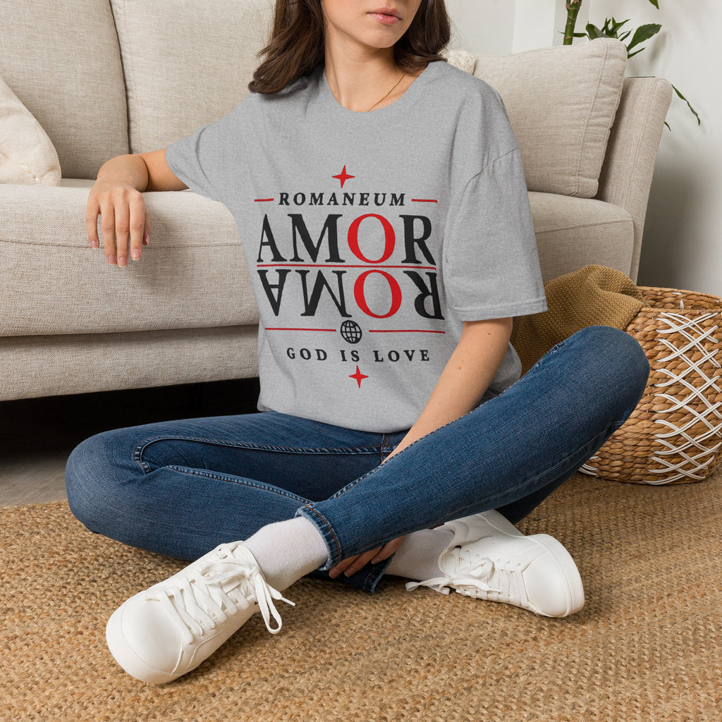Amor/Roma 'ROMANEUM' Graphic T‑Shirt — 'AMOR' Reflection Design (God Is Love)