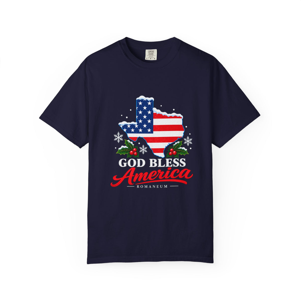 God Bless America Christmas Texas Flag T-Shirt