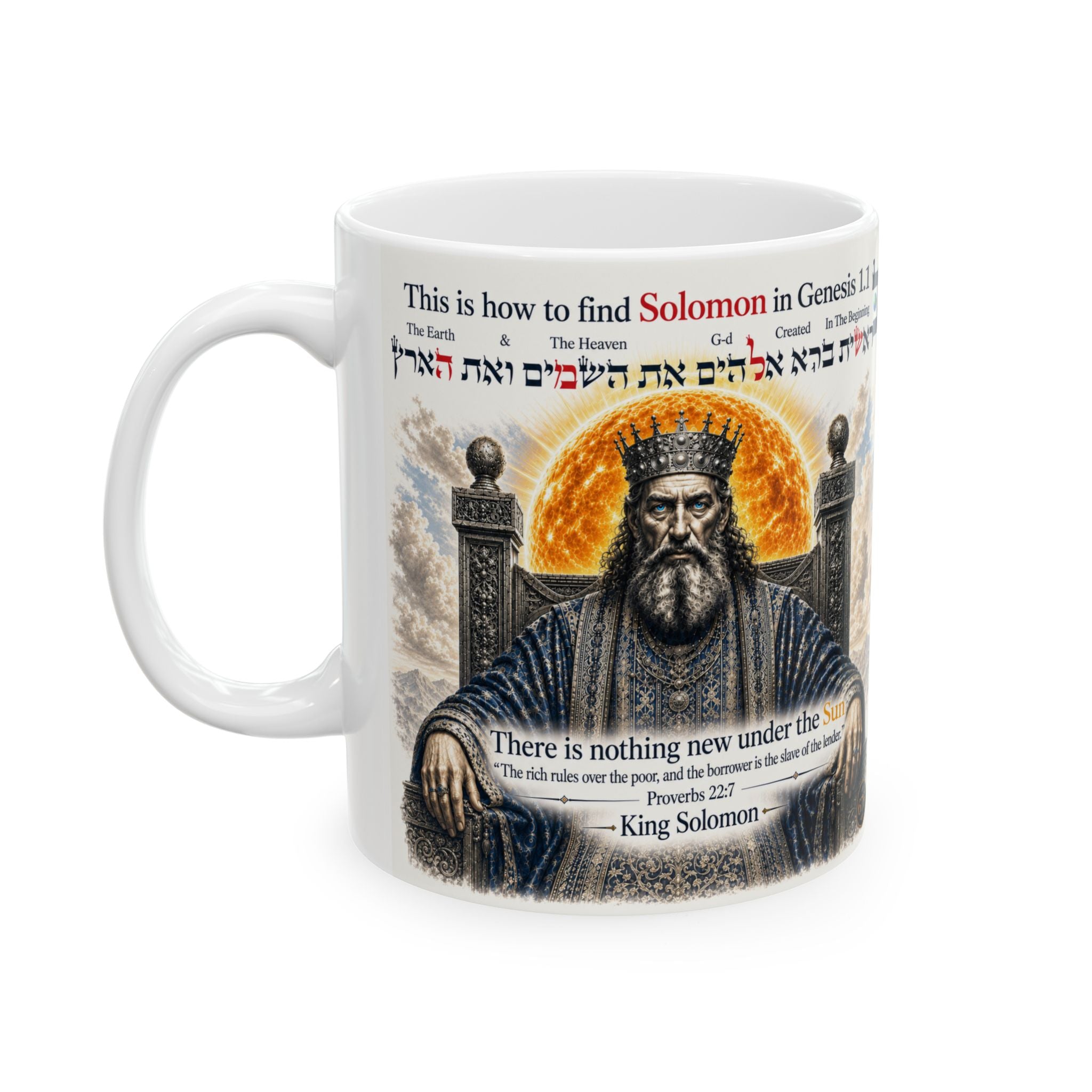 Biblical Creation Ceramic Mug — Genesis 1:1 Illustrated Coffee Cup (11oz/15oz)