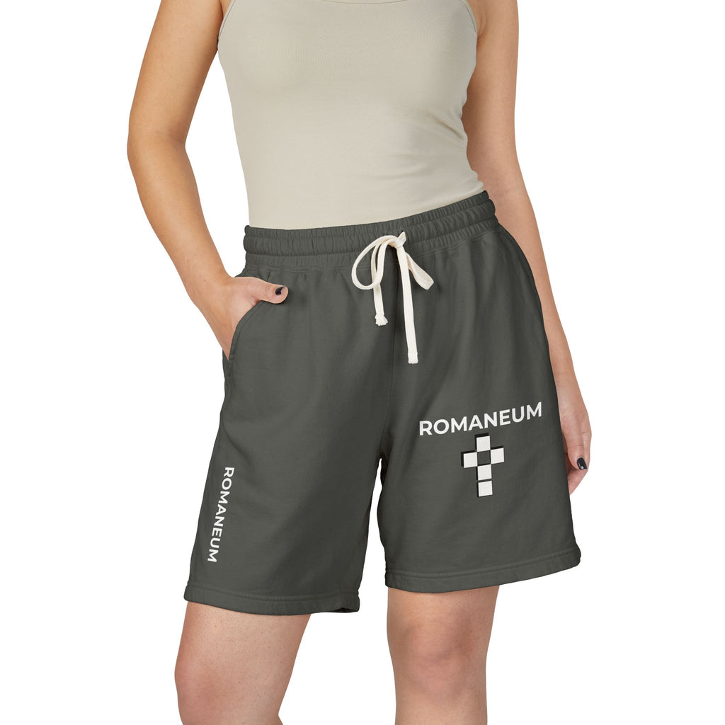Romaneum Logo Sweat Shorts — Lightweight Fleece Casual Lounge Shorts