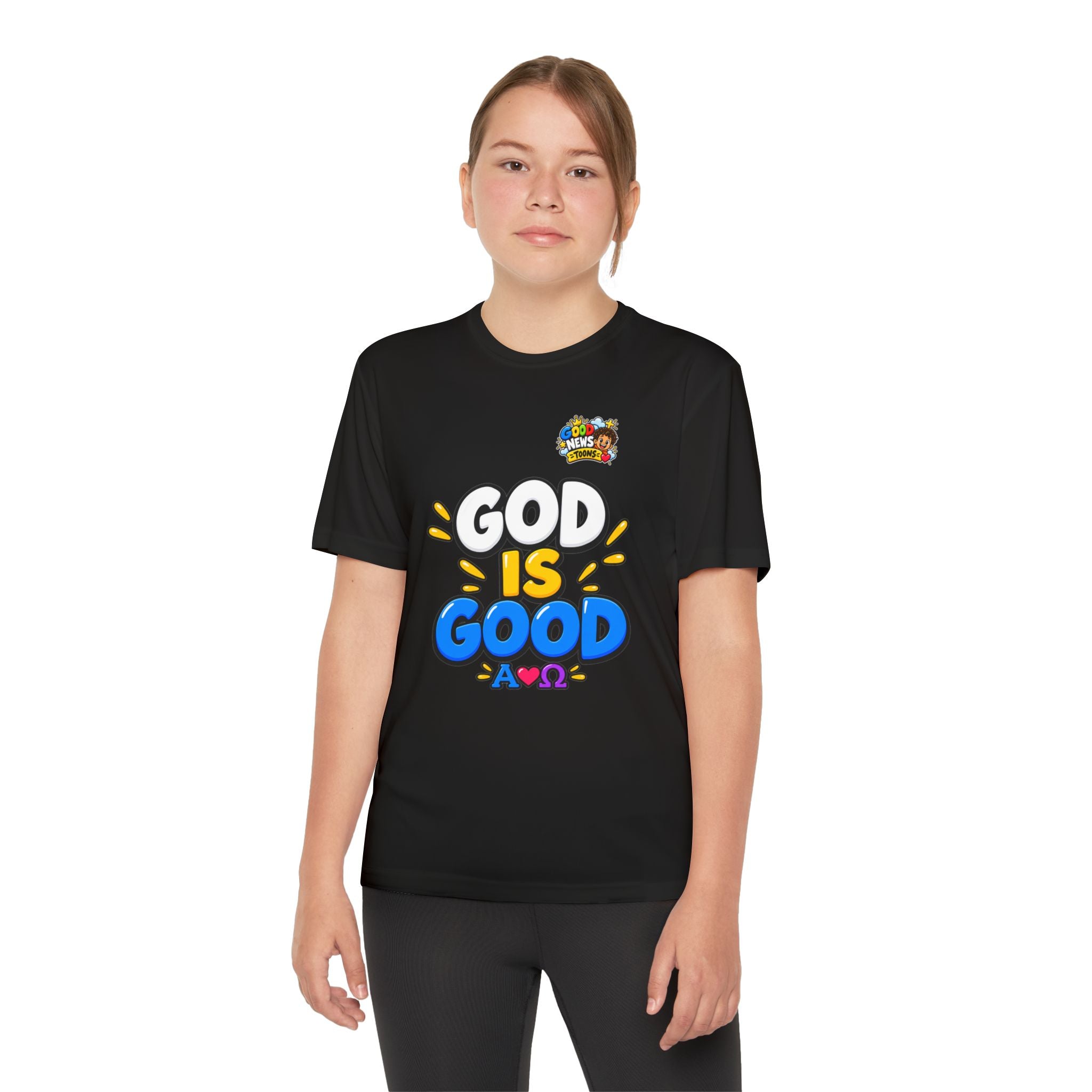 Youth T-Shirt — "God Is Good" Colorful Kids Faith Tee