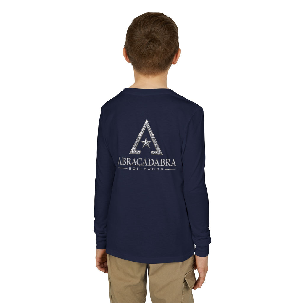 Youth Long Sleeve Tee — 'Abracadabra' Sparkle Magic Graphic