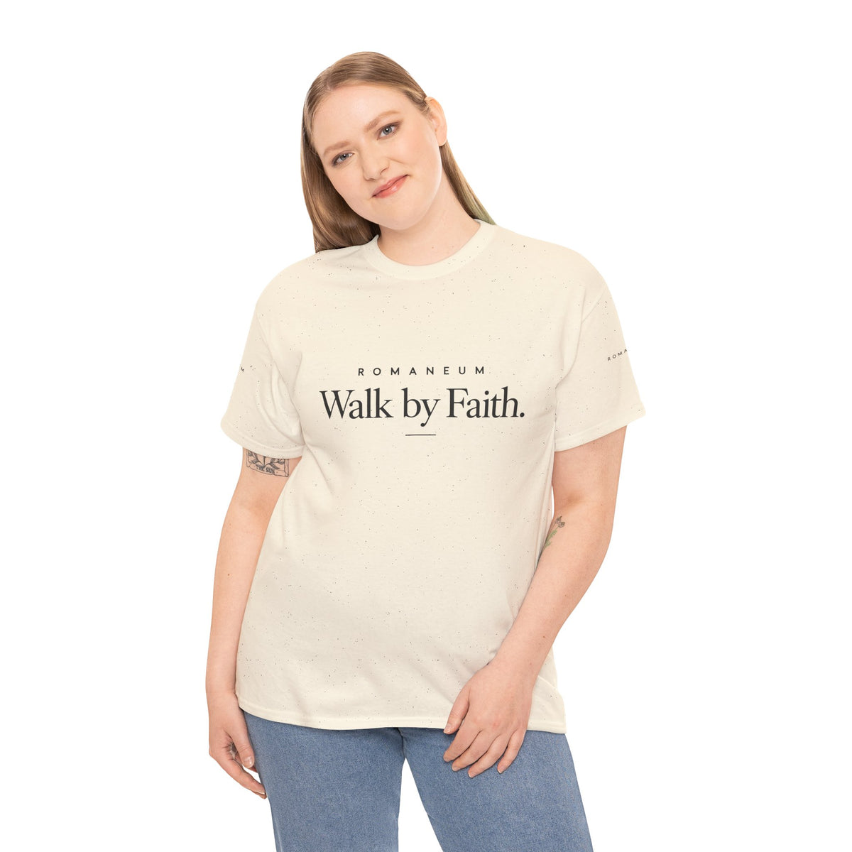 Walk by Faith Tee — Christian Scripture Shirt (Romans/1 Corinthians)