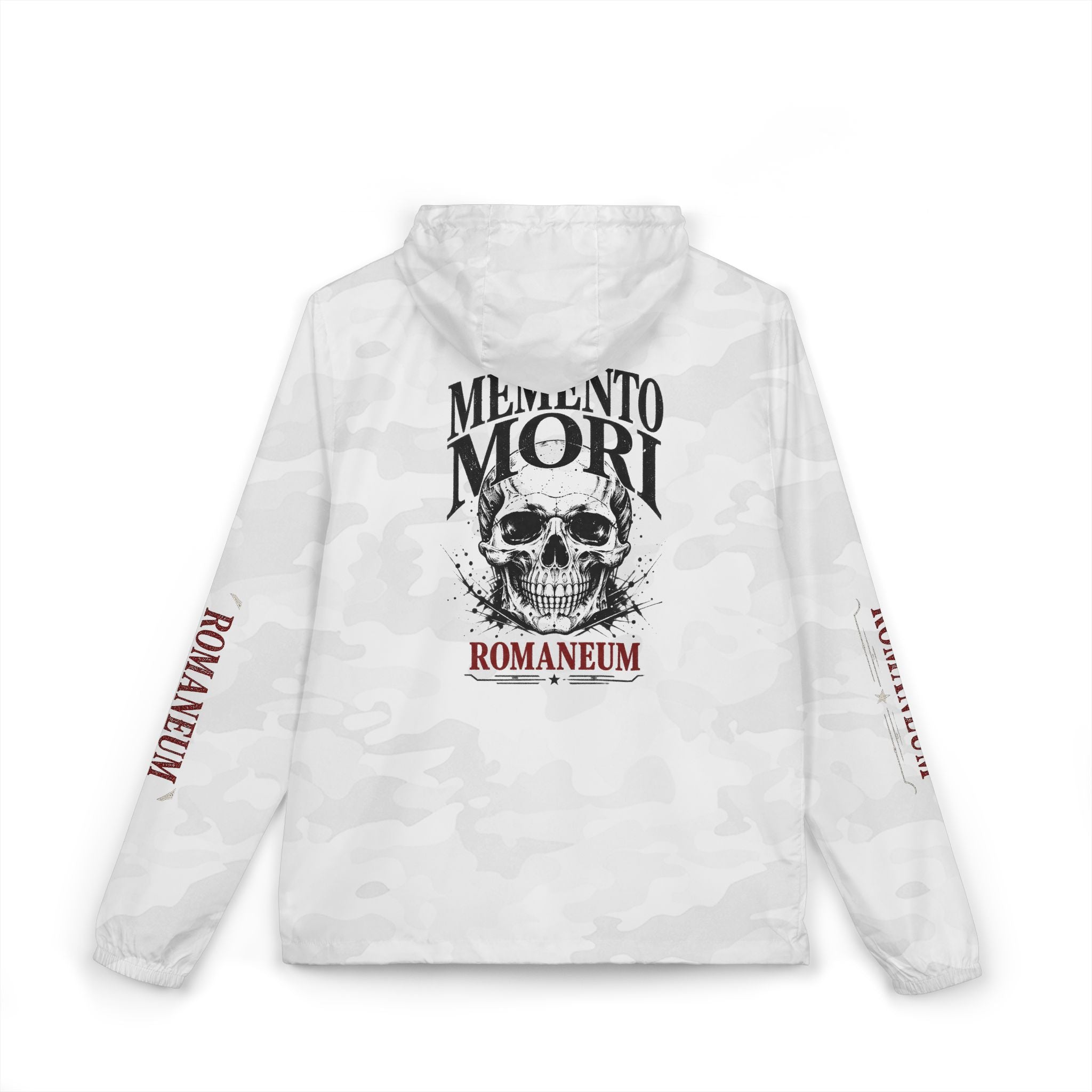 Memento Mori Skull Windbreaker Jacket — Romanum Gothic Hooded Windbreaker