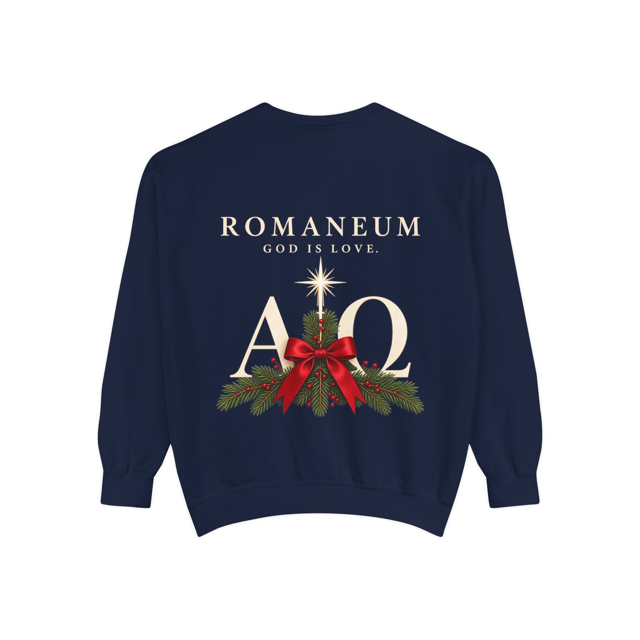Christmas Alpha Omega Sweatshirt — Romaneum 'God Is Love' Holiday Crewneck
