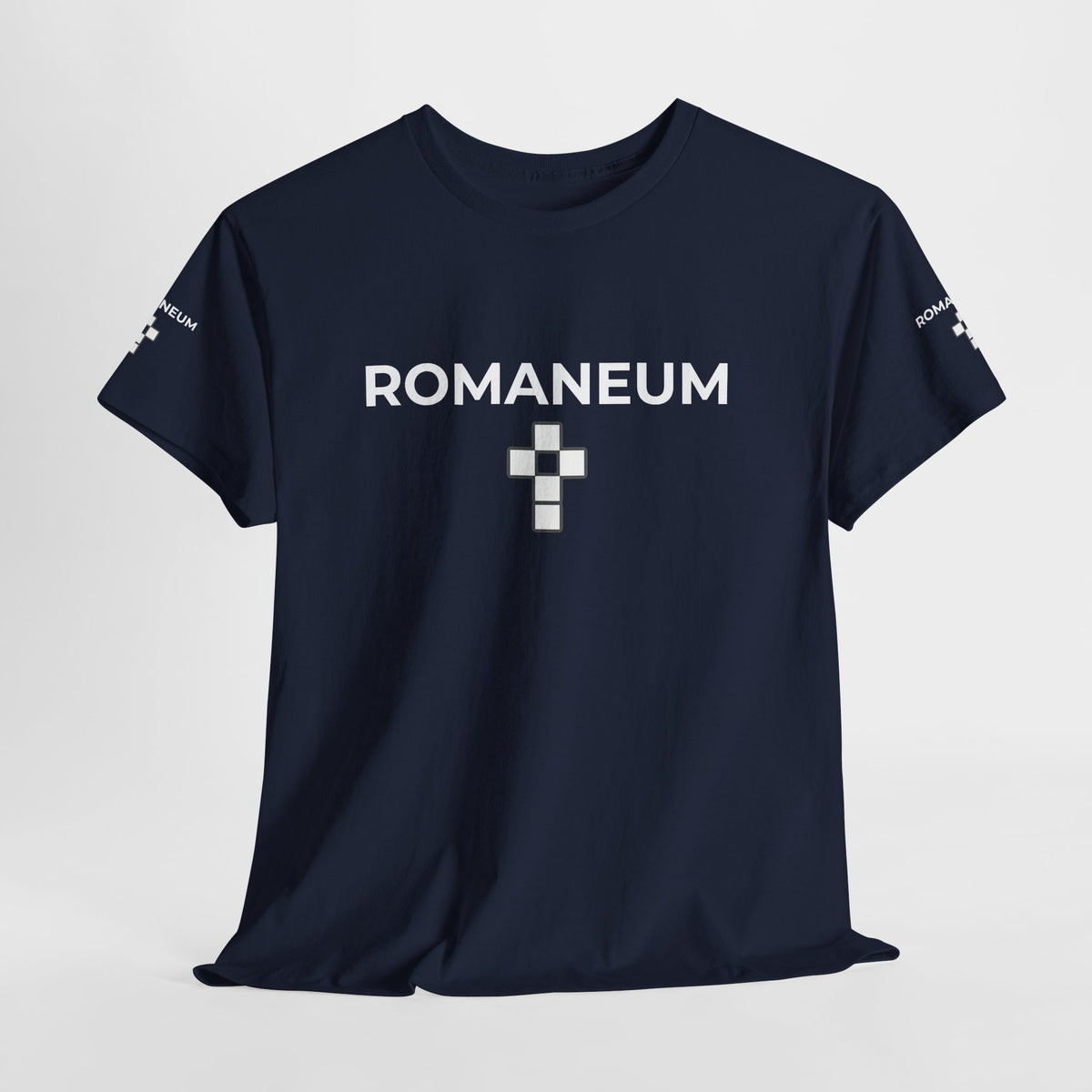 Romaneum Logo T‑Shirt — Minimalist Church Cross Tee