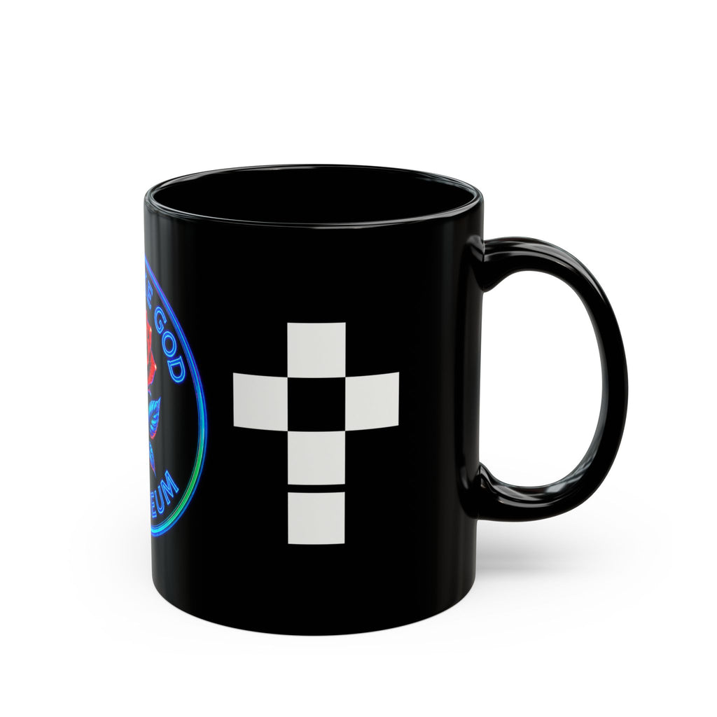 Think Like God Rose Mug — Romaneum Gothic Cross Black Coffee Cup
