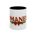 Christmas Accent Coffee Mug - Festive Garland & Bow Holiday Drinkware (11/15oz)