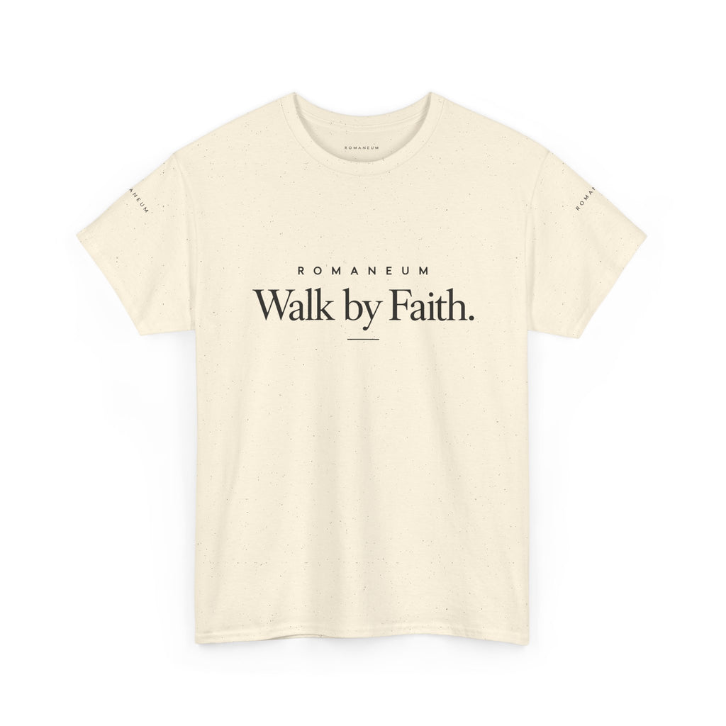 Walk by Faith Tee — Christian Scripture Shirt (Romans/1 Corinthians)