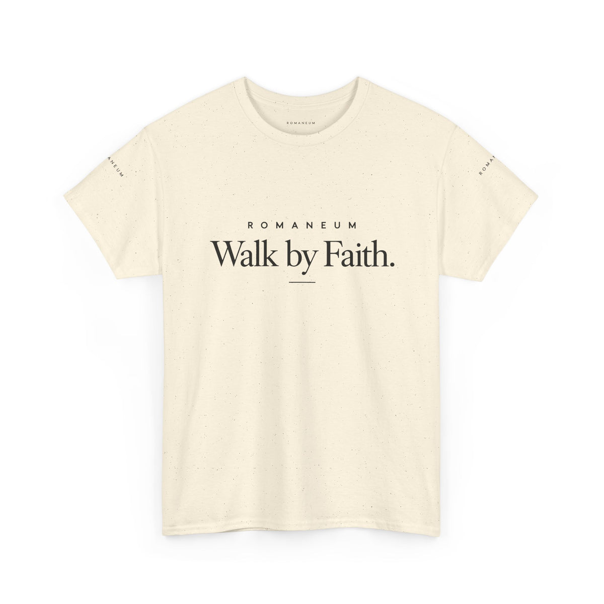 Walk by Faith Tee — Christian Scripture Shirt (Romans/1 Corinthians)