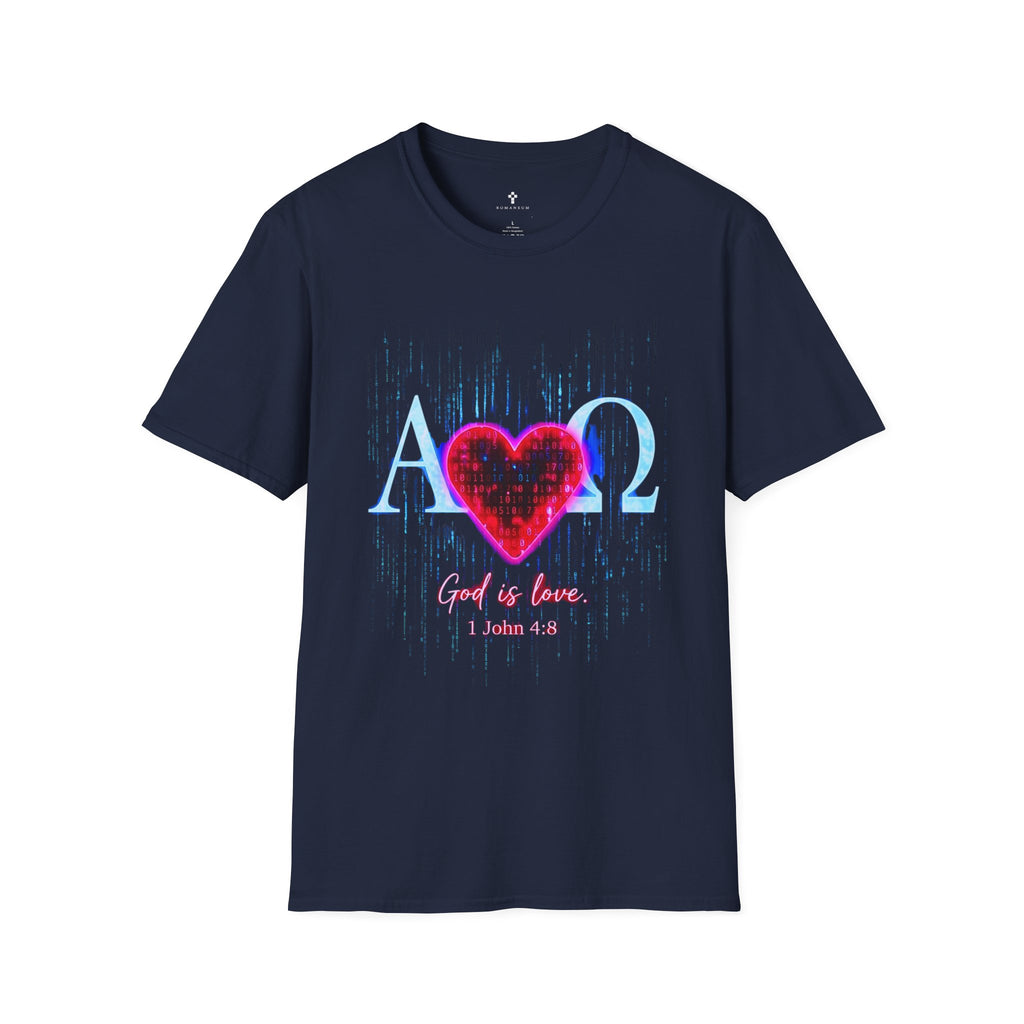 Alpha Omega Heart T-Shirt | Christian Scripture John 3:16 Design