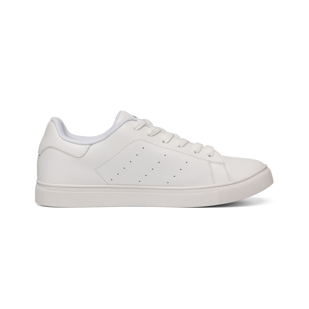 Think Like God Men's Low-Top Leather Sneakers — Classic White Casual Trainers
