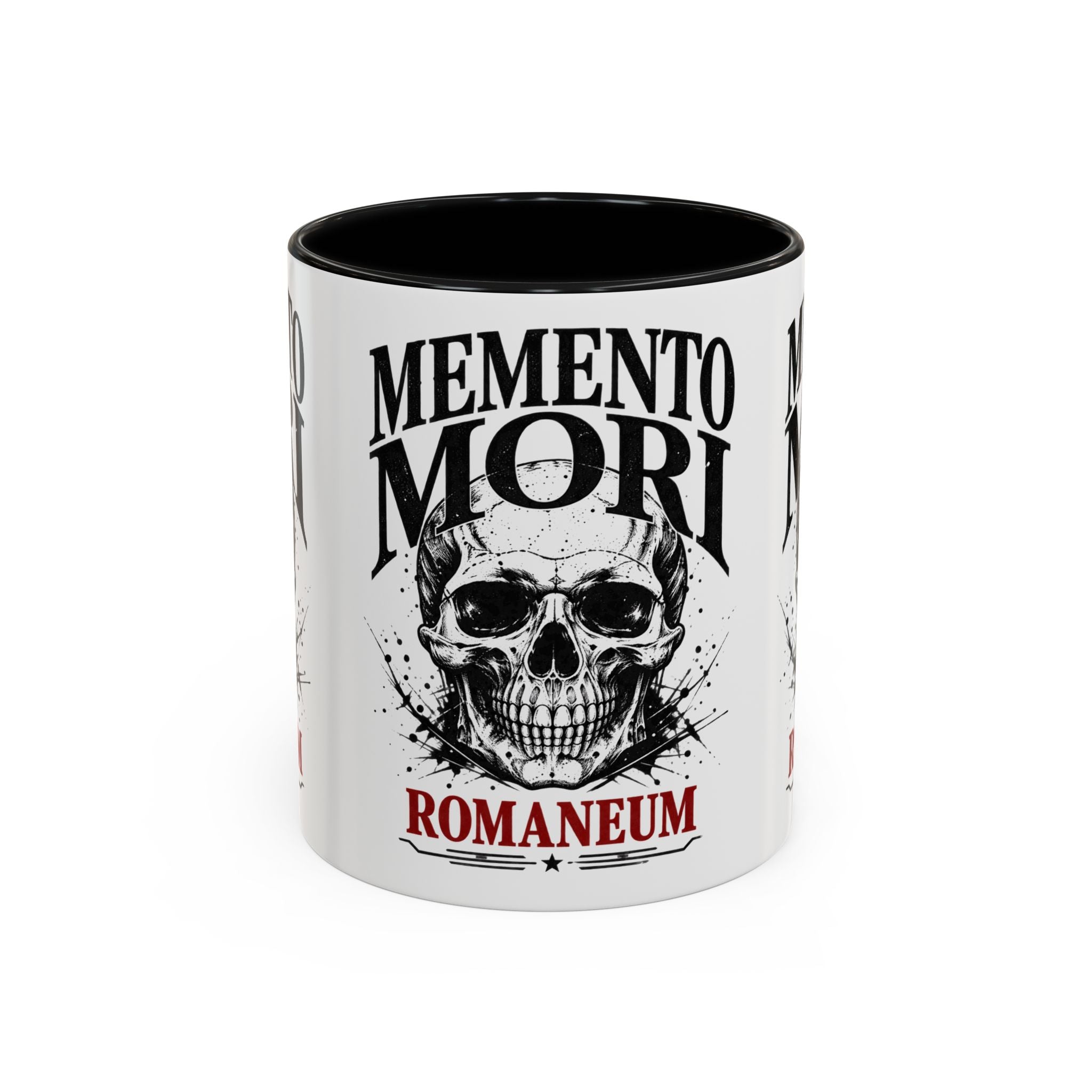 Romaneum Memento Mori Coffee Mug — Skull Accent Mug (11/15oz)