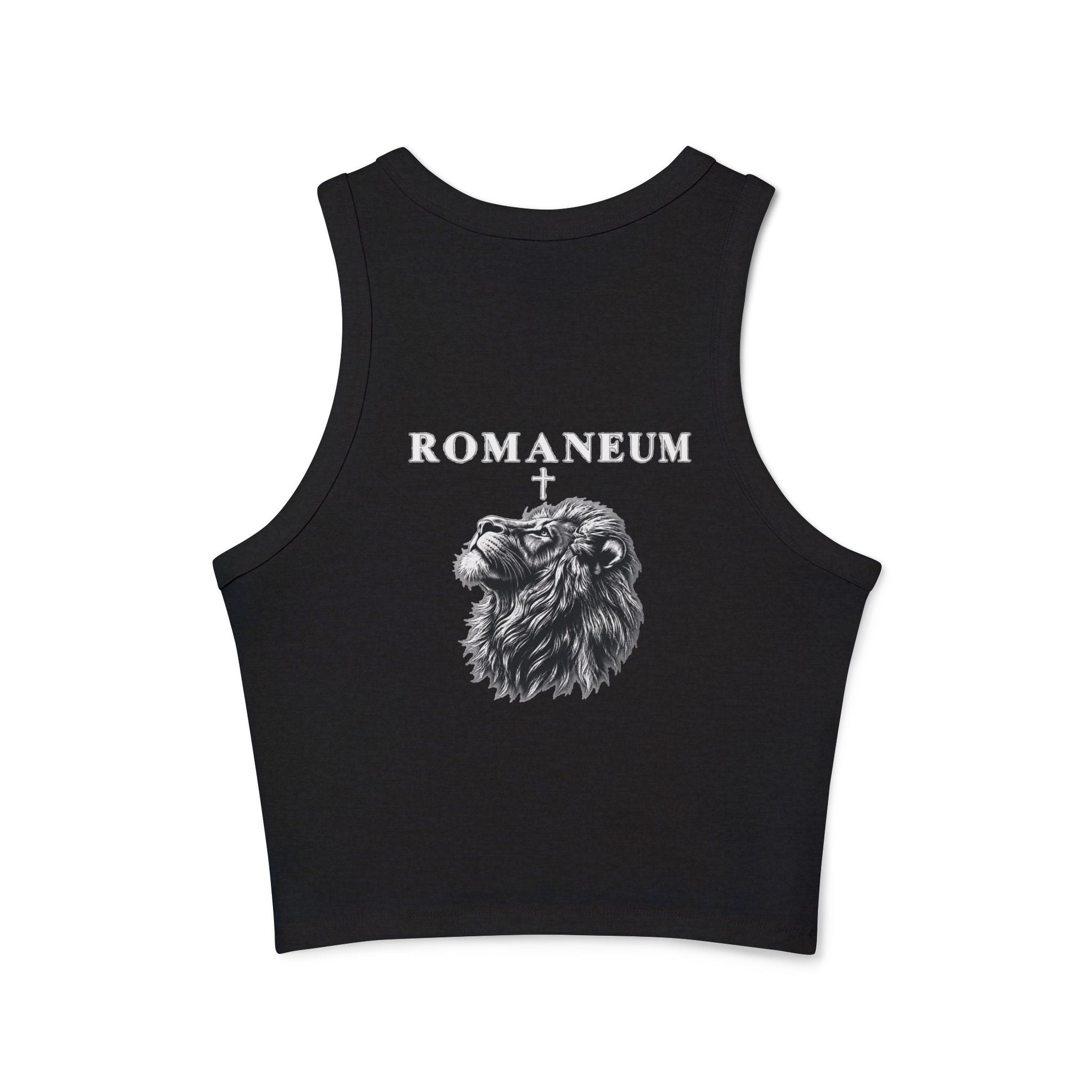 Romaneum Judah Lion Crop Tank — Women's Graphic Racer Tank Top