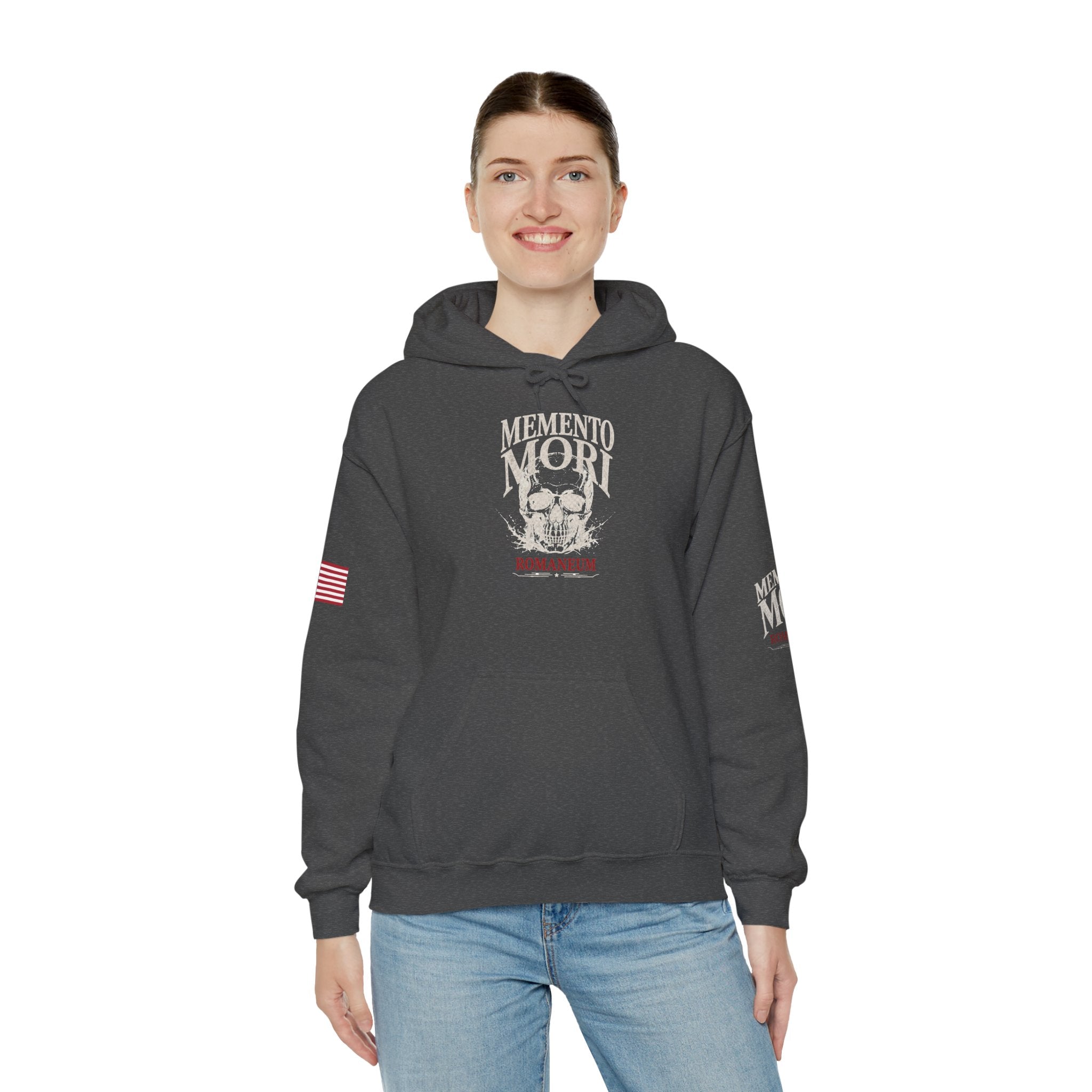 Memento Mori Hoodie — Romaneum Skull Graphic Pullover
