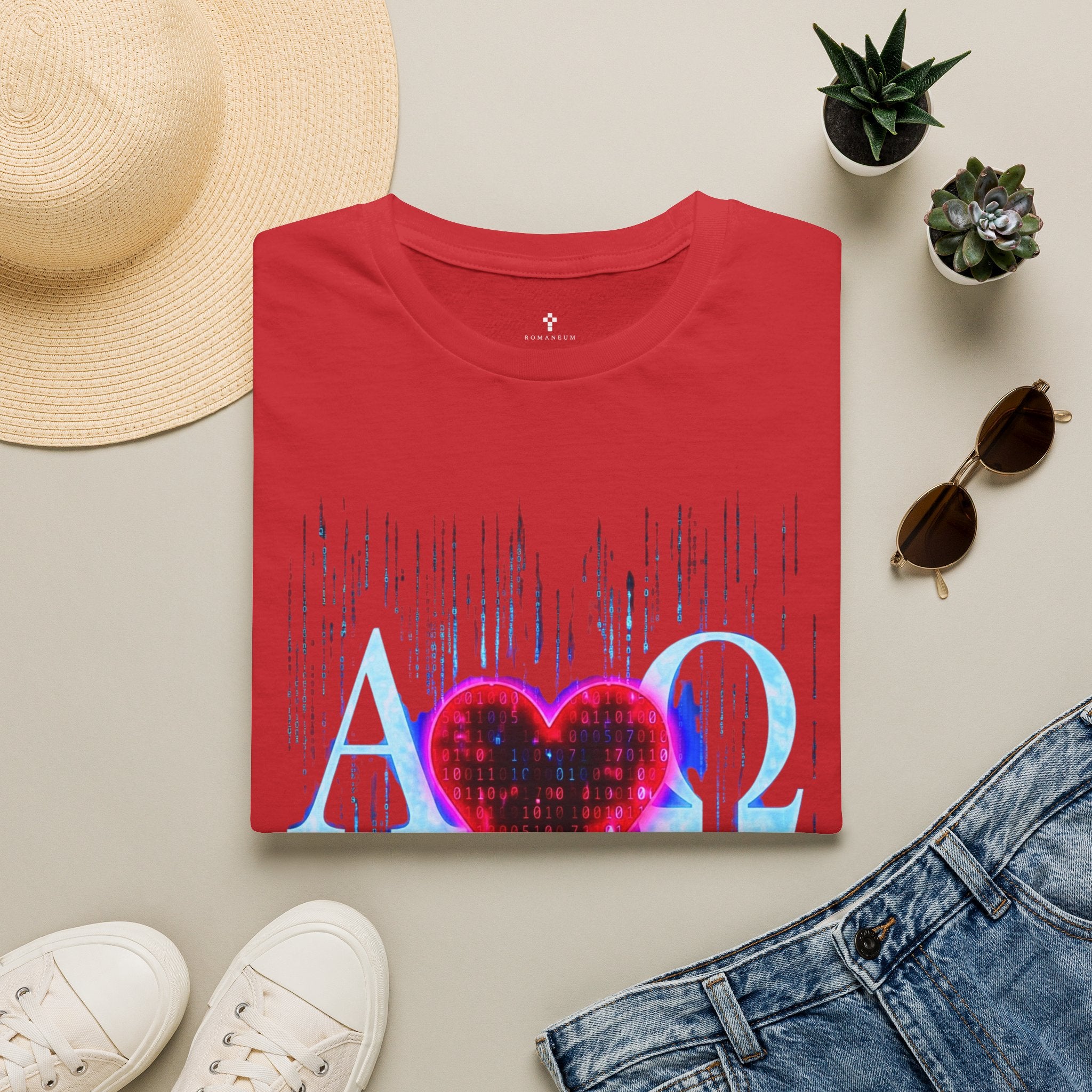 Alpha Omega Heart T-Shirt | Christian Scripture John 3:16 Design